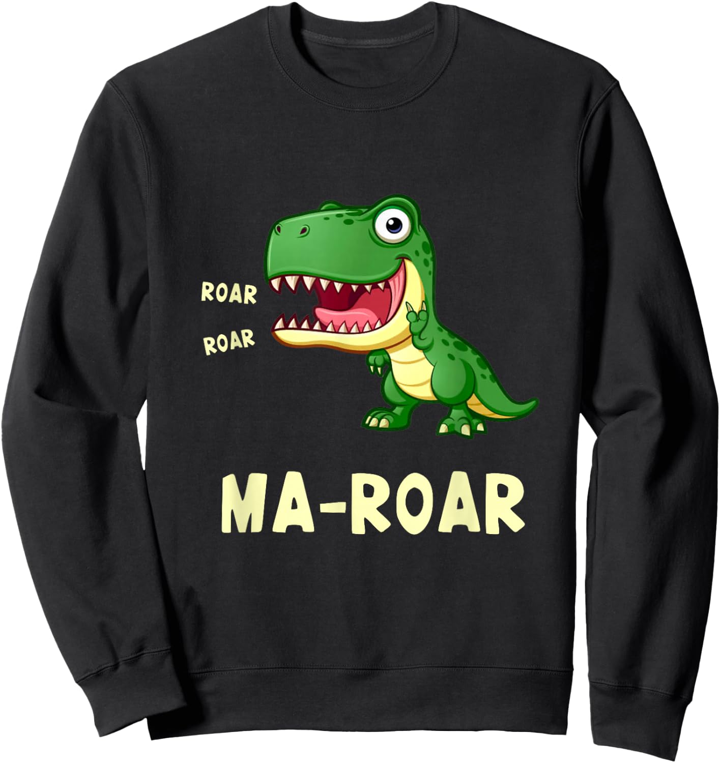Ma-Roar Dinosaur Passover Seder Kids Jewish Holiday Matzah Sweatshirt - Sweatshirt | Black