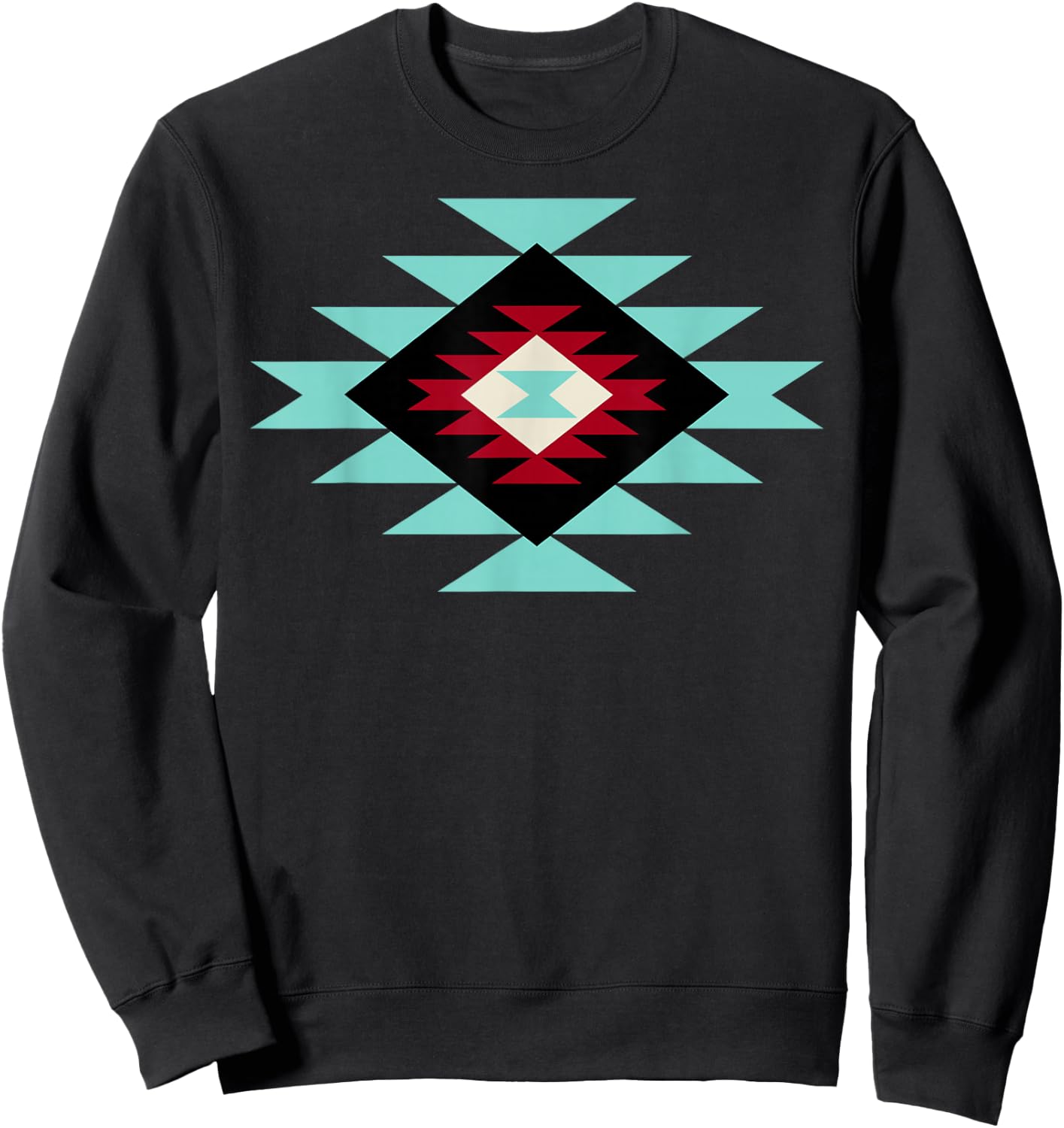 Southwest Santa Fe Navajo Indian Tribal Pattern Style Sweatshirt - Sweatshirt | Black