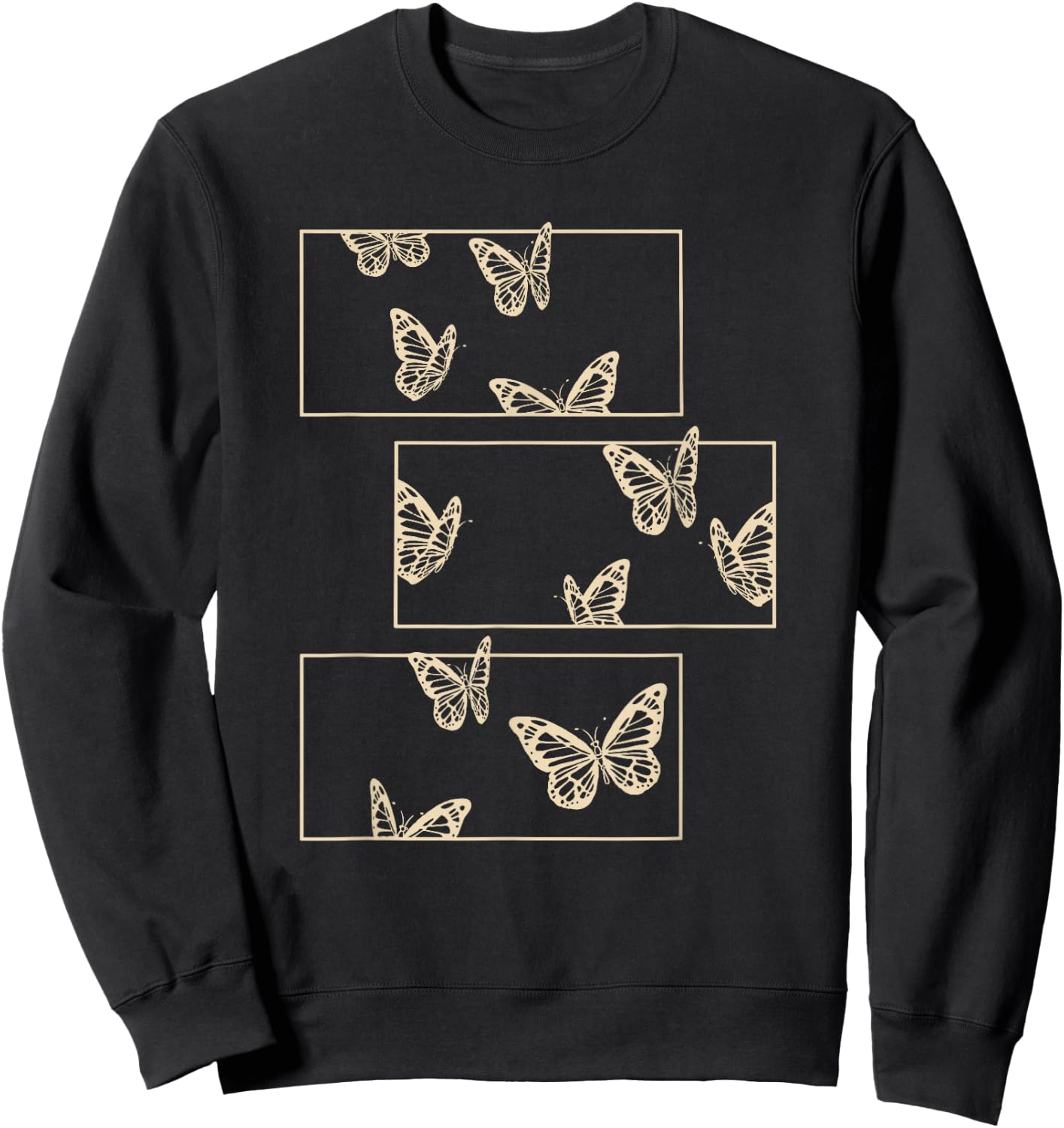 Fairy Grunge Fairycore Aesthetic Clothes Women Men Brown Butterfly Sweatshirt - Sweatshirt | Black