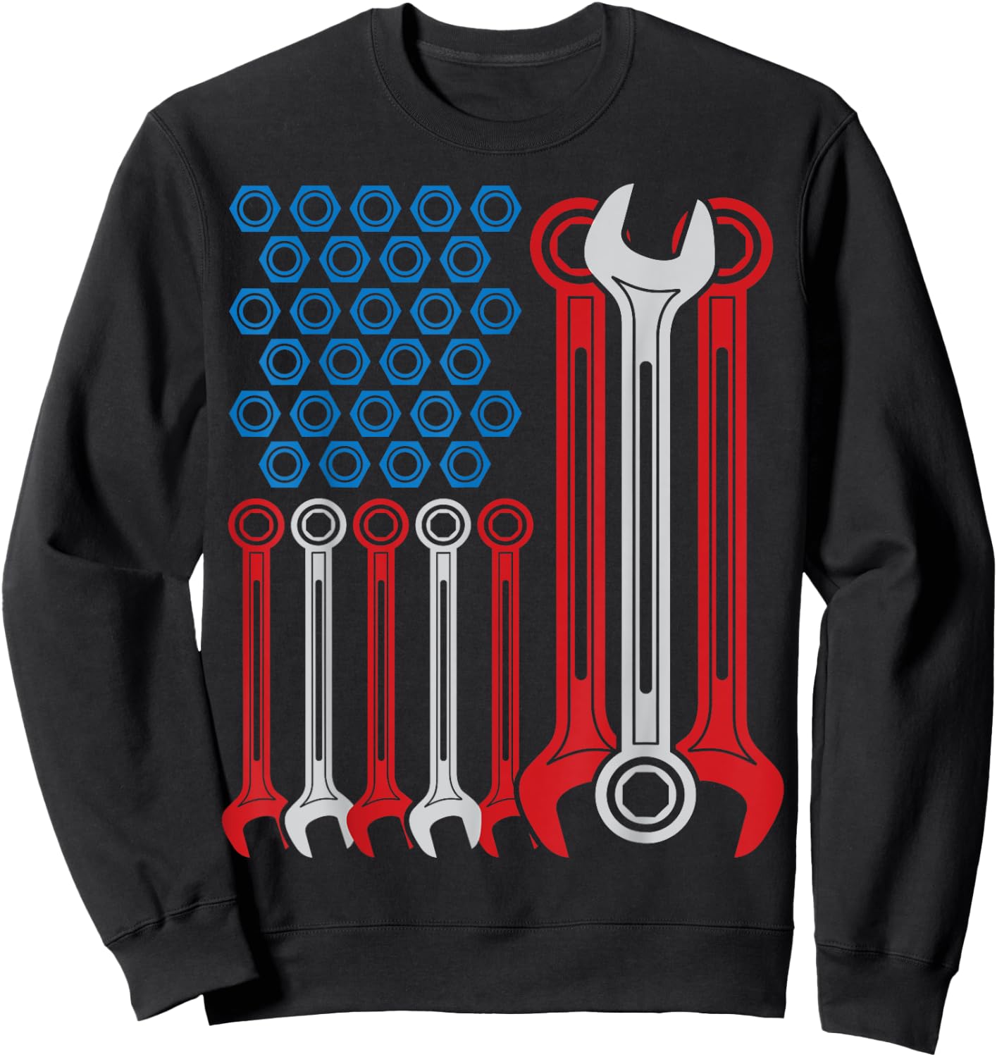 Mechanic T Shirt - Patriotic Mechanic USA American Flag Kids Men Sweatshirt - Sweatshirt | Black