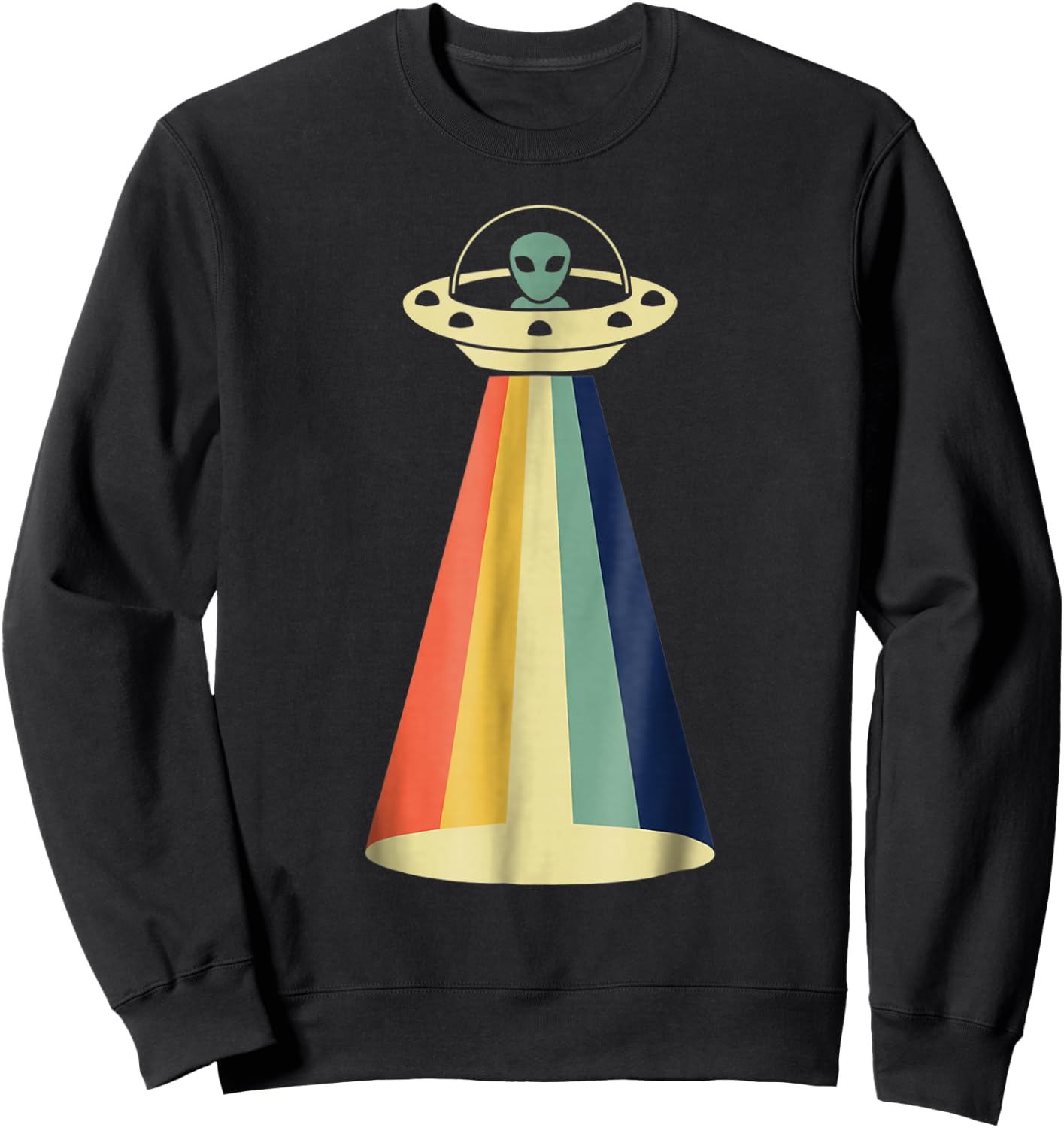 Vintage Alien Funny Vintage Retro Alien Sweatshirt - Sweatshirt | Black