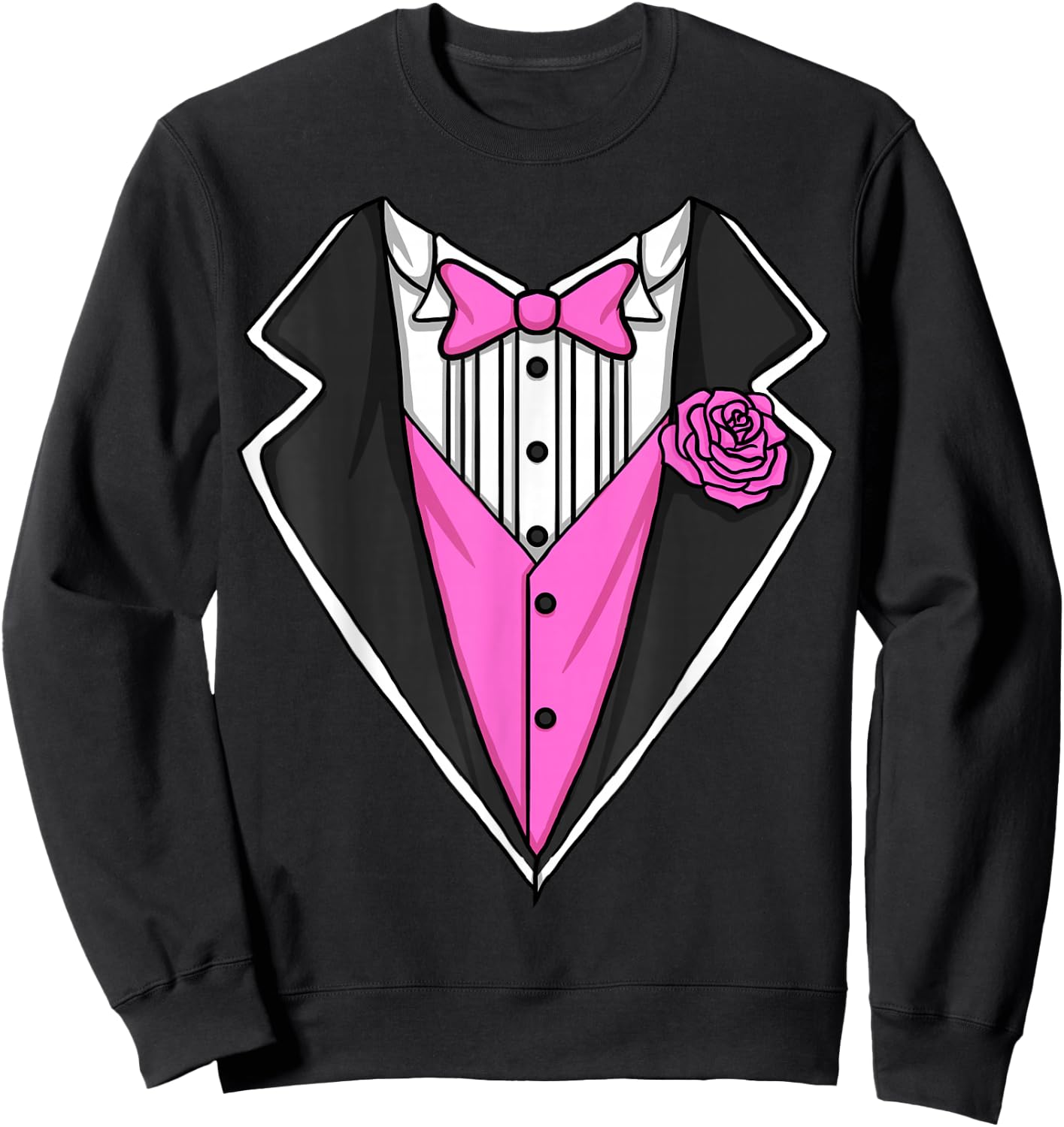 Tuxedo Costume Lazy Halloween Pink Boys Tuxedo Sweatshirt - Sweatshirt | Black