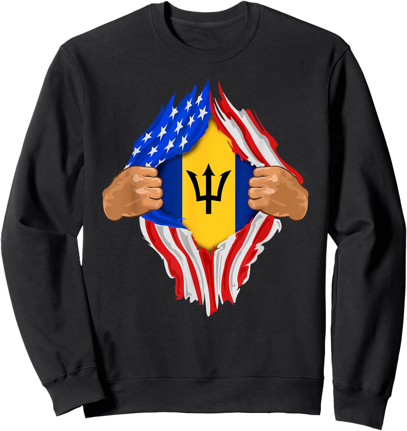 Barbadian Blood Inside Me | Barbados Flag Gift Sweatshirt - Sweatshirt | Black