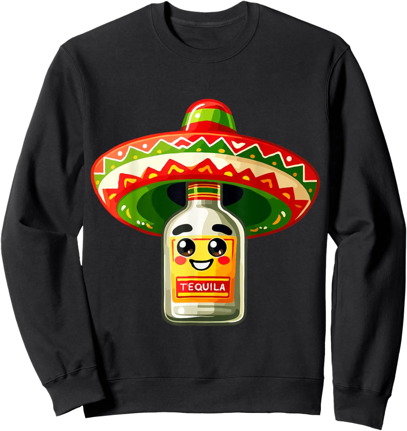Tequila Mexican Sombrero Funny Fiesta Cinco De Mayo Sweatshirt - Sweatshirt | Black