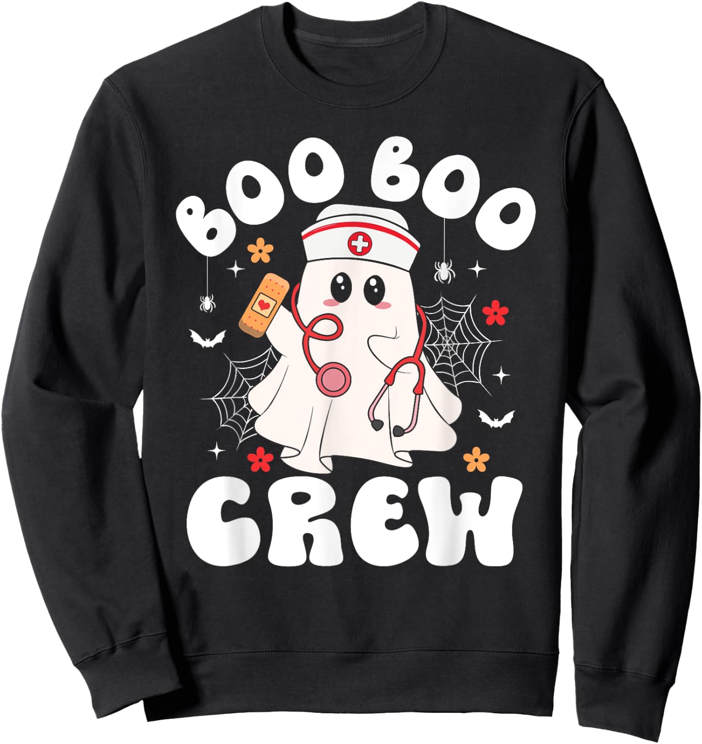Nurse Halloween Shirts Boo Boo Crew Ghost Nurse Sweatshirt - Sweatshirt | Black