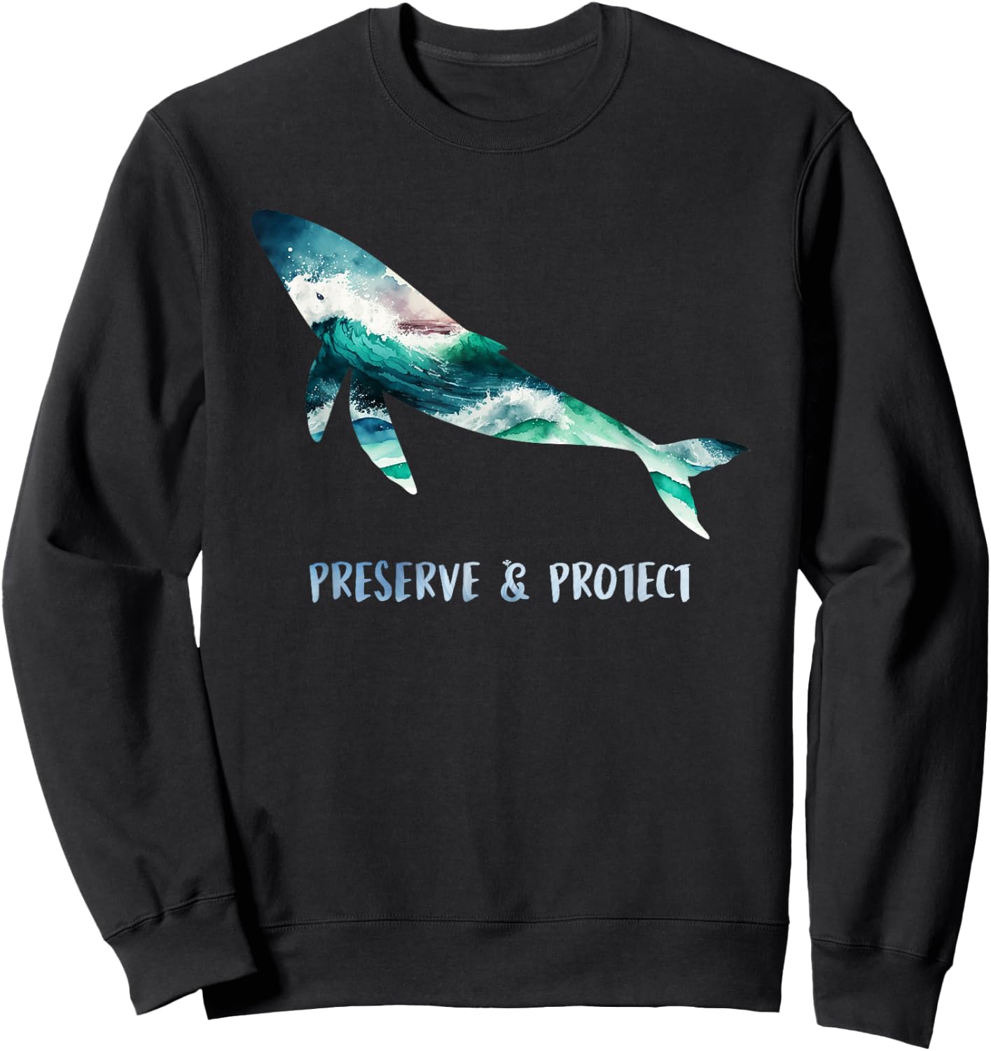 Save the Whales Species Protection and Animal Welfare Awareness Sweatshirt - Sweatshirt | Black