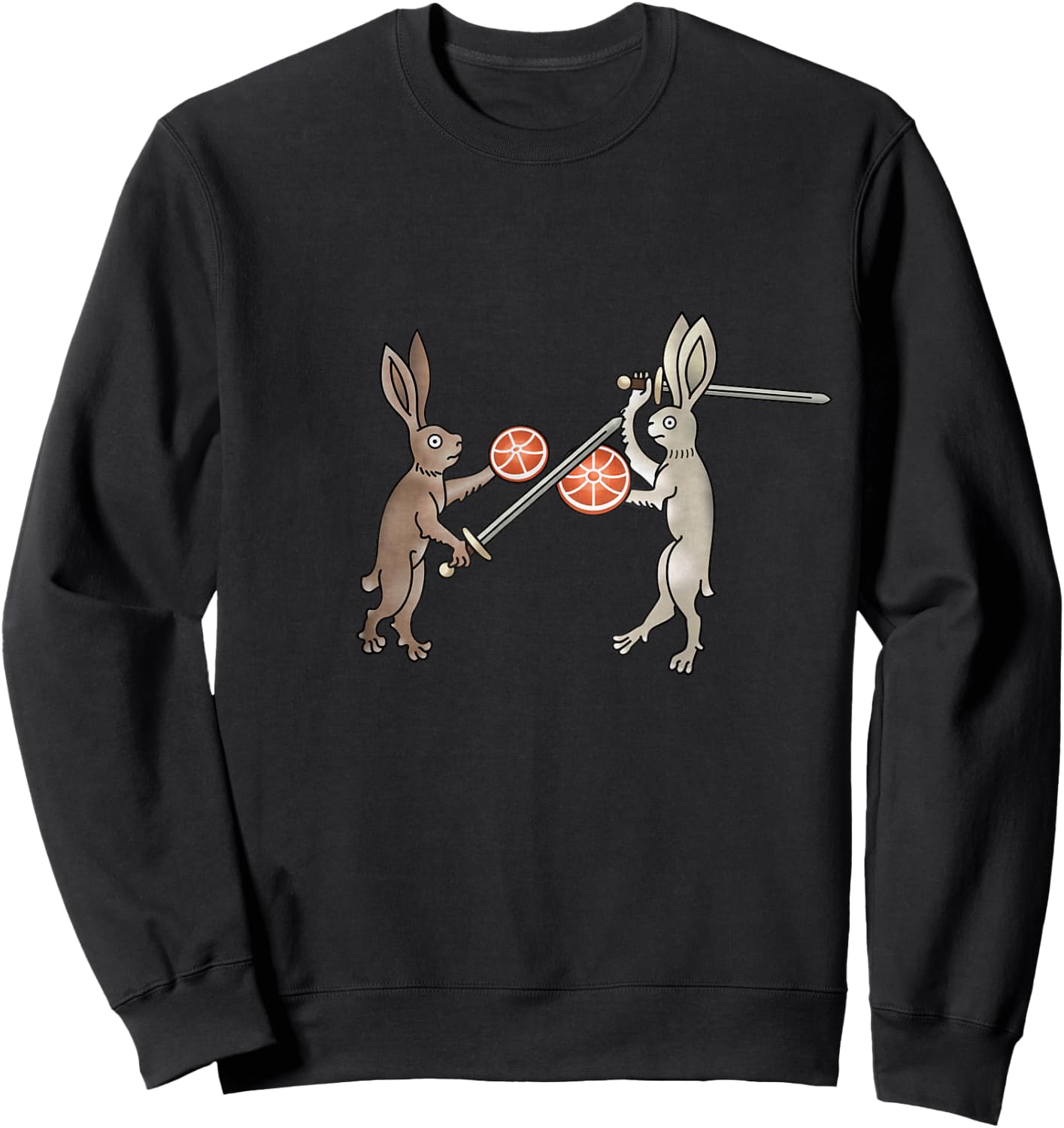 Medieval Marginalia - Rabbit sword duel - MargiKnights Sweatshirt - Sweatshirt | Black