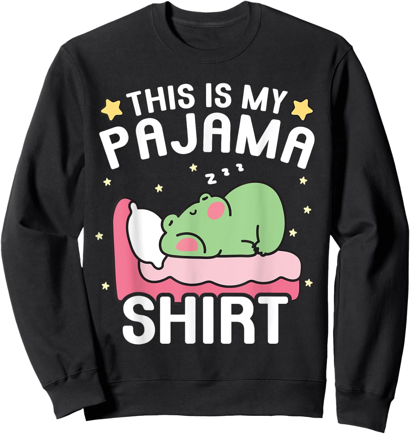 Cute PJ Teen Boys Girls PJs Funny Frog PJs This Is My Pajama Sweatshirt - Sweatshirt | Black