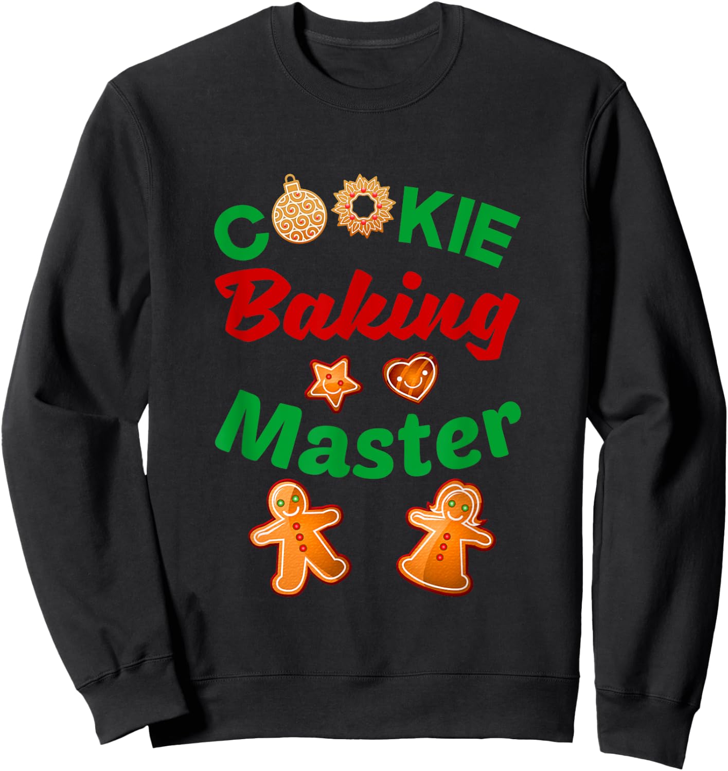 Christmas Funny Cookie Baking Master Crew Team Shirt Sweatshirt - Sweatshirt | Black