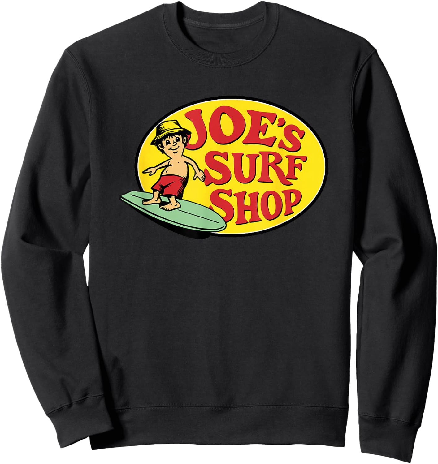 Ride the Wave with Joe's Pro Shop Vintage Surf Style Graphic Sweatshirt - Sweatshirt | Black