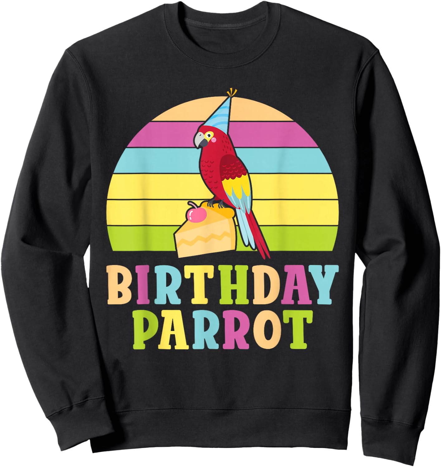 Birthday Parrot Birthday Sweatshirt - Sweatshirt | Black