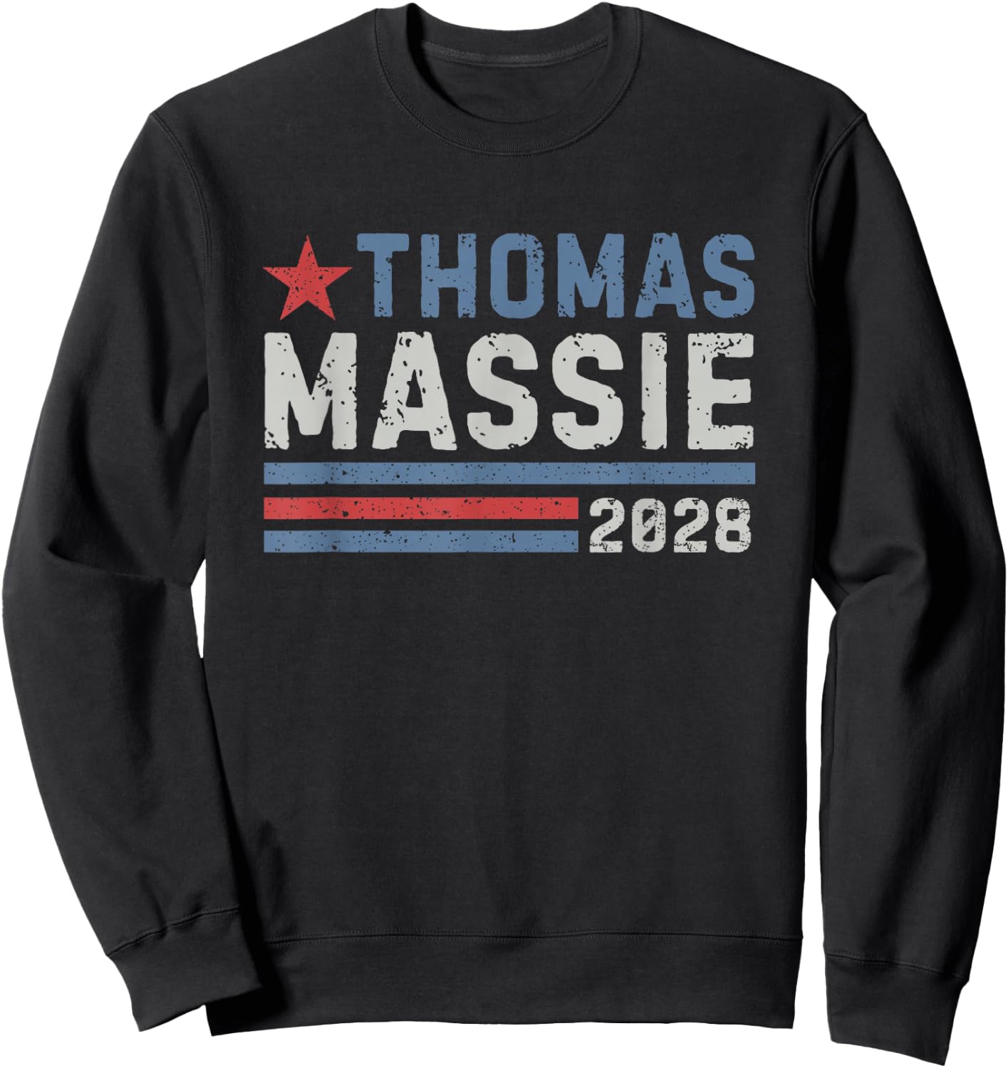 Massie 2028 for President Thomas Massie 2028 Vintage Sweatshirt - Sweatshirt | Black