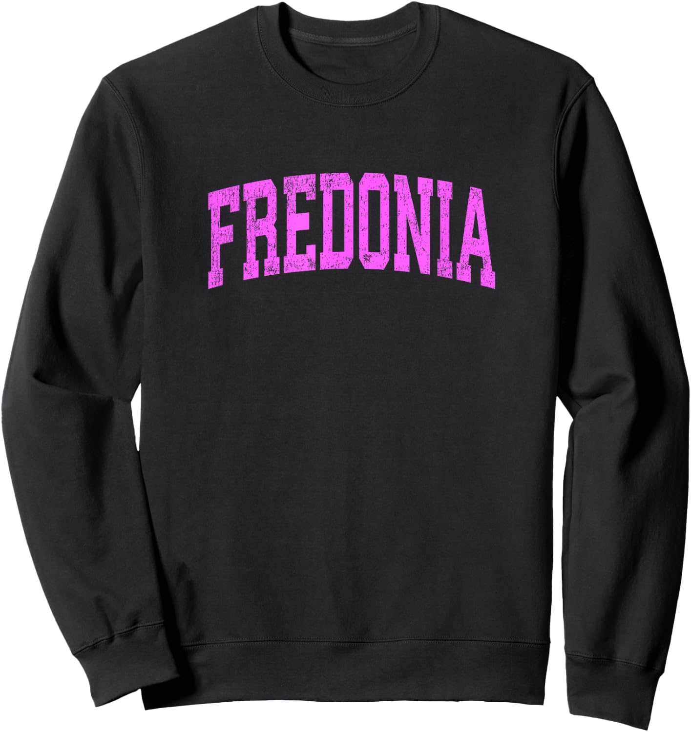 Fredonia New York NY Vintage Athletic Sports Pink Design Sweatshirt - Sweatshirt | Black