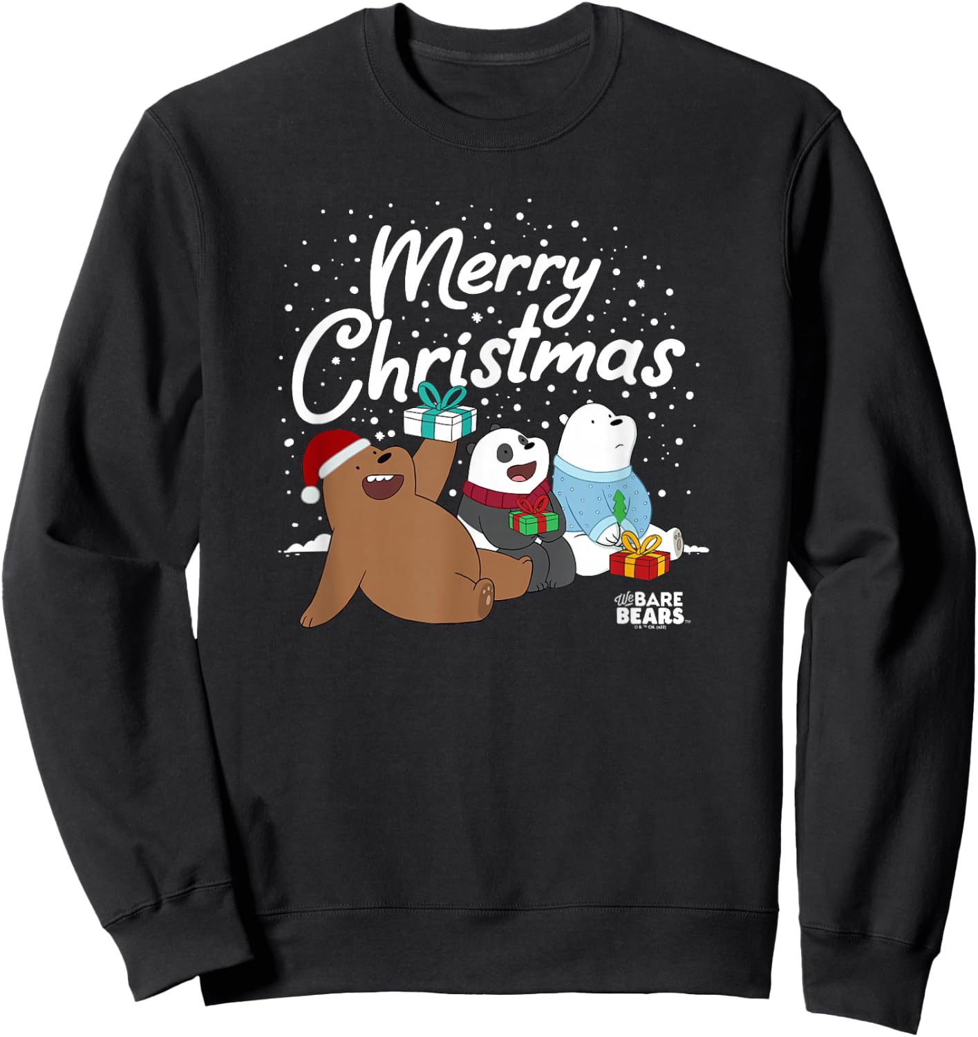 We Bare Bears Christmas Present Friends Sweatshirt - Sweatshirt | Black