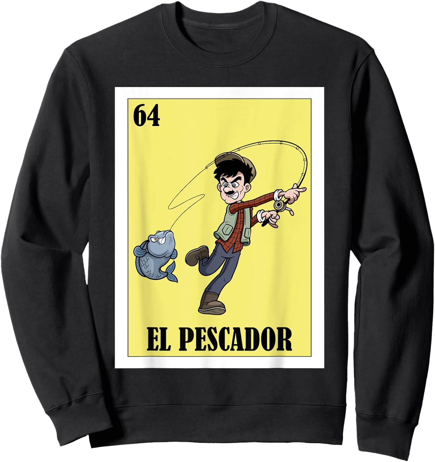 Funny Mexican Design for Fisherman El Pescador Sweatshirt - Sweatshirt | Black