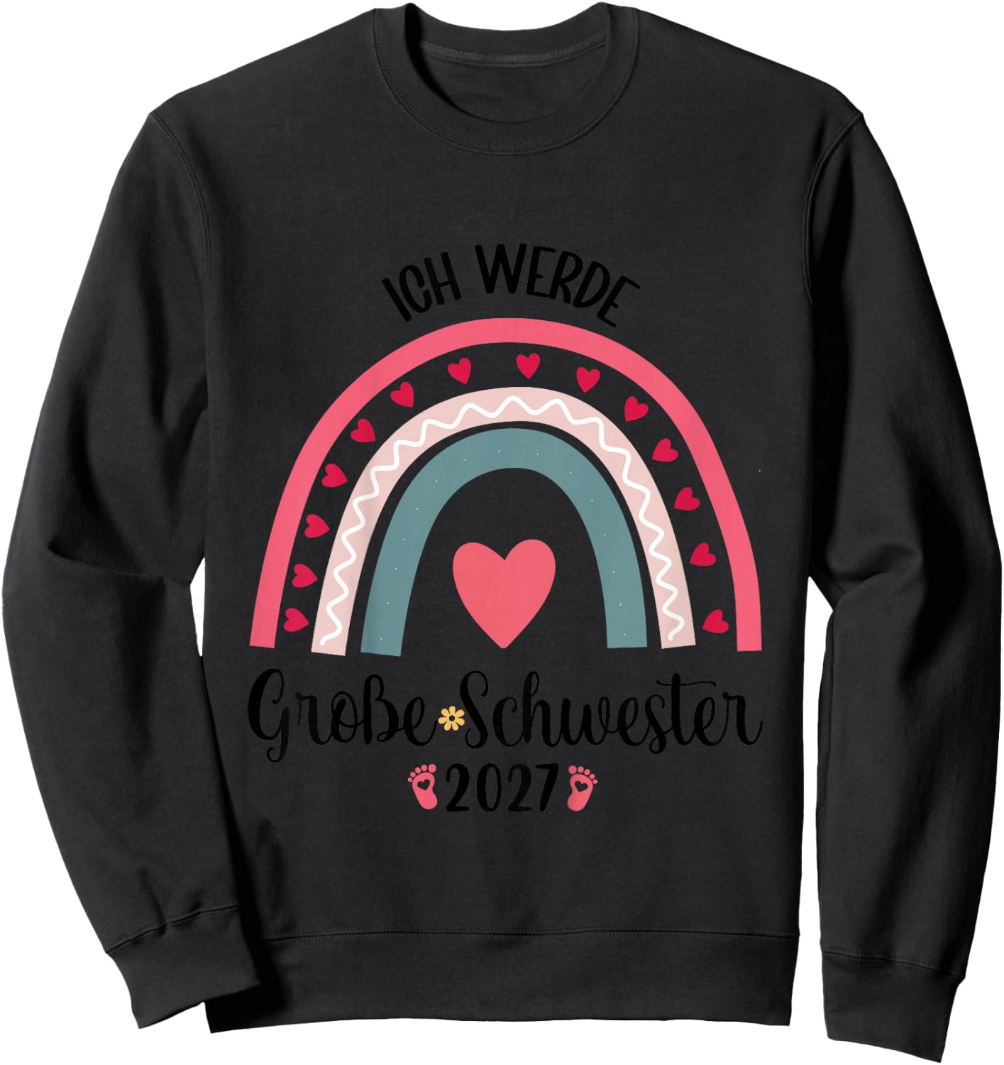 Kinder Ich Werde Große Schwester 2027 Kinder Große Schwester 2027 Sweatshirt - Sweatshirt | Black