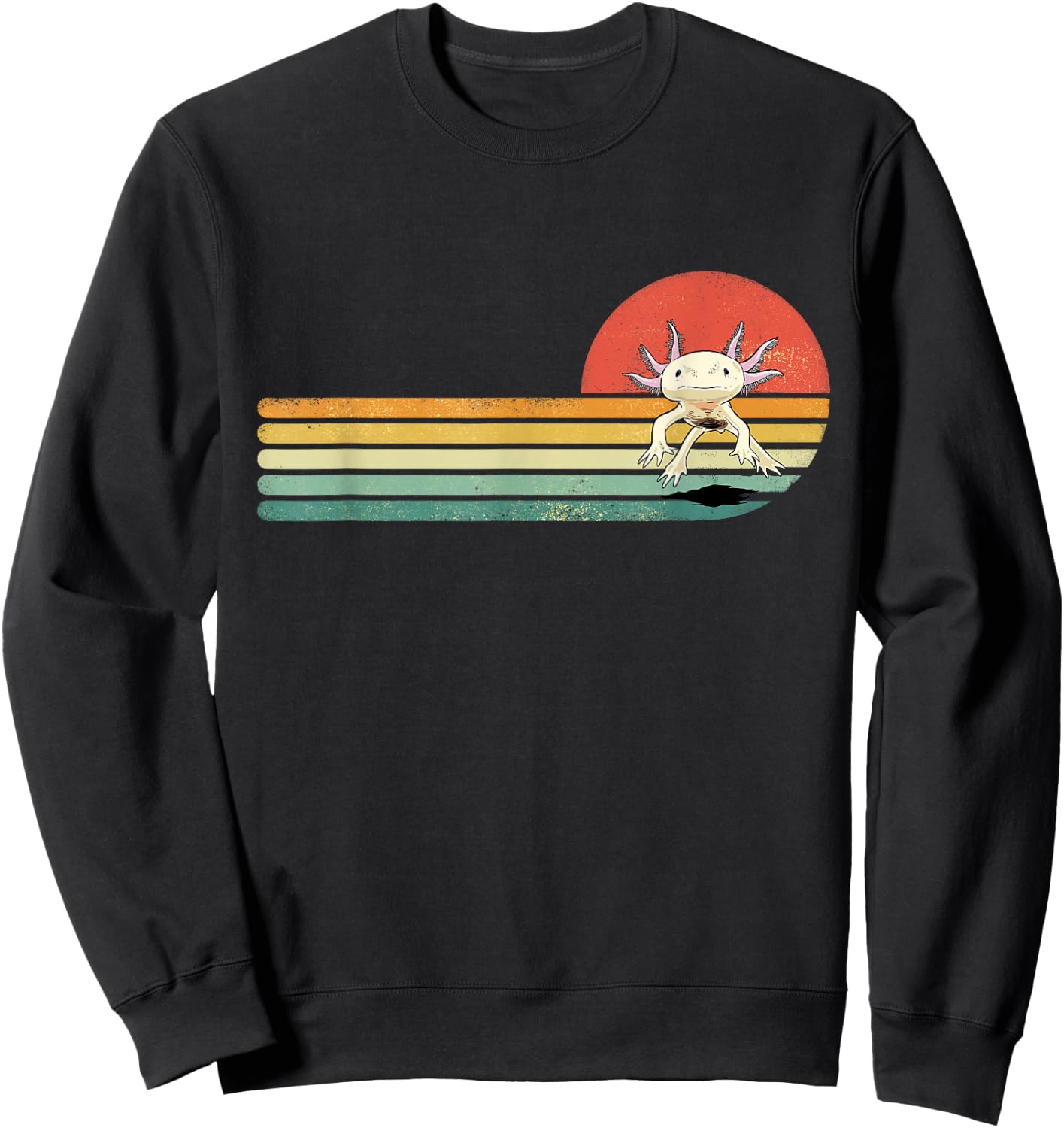 Axolotl Shirt Retro Style Animal Amphibian Pet Axolotl Lover Sweatshirt - Sweatshirt | Black