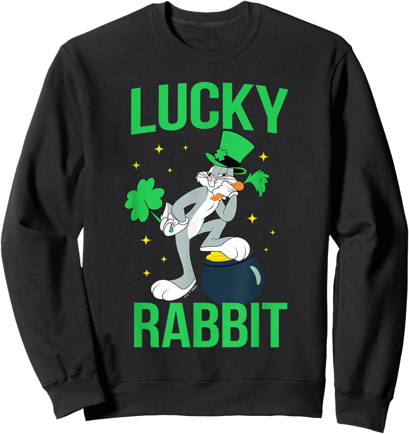 Looney Tunes Bugs Bunny St. Patrick's Lucky Rabbit Sweatshirt - Sweatshirt | Black