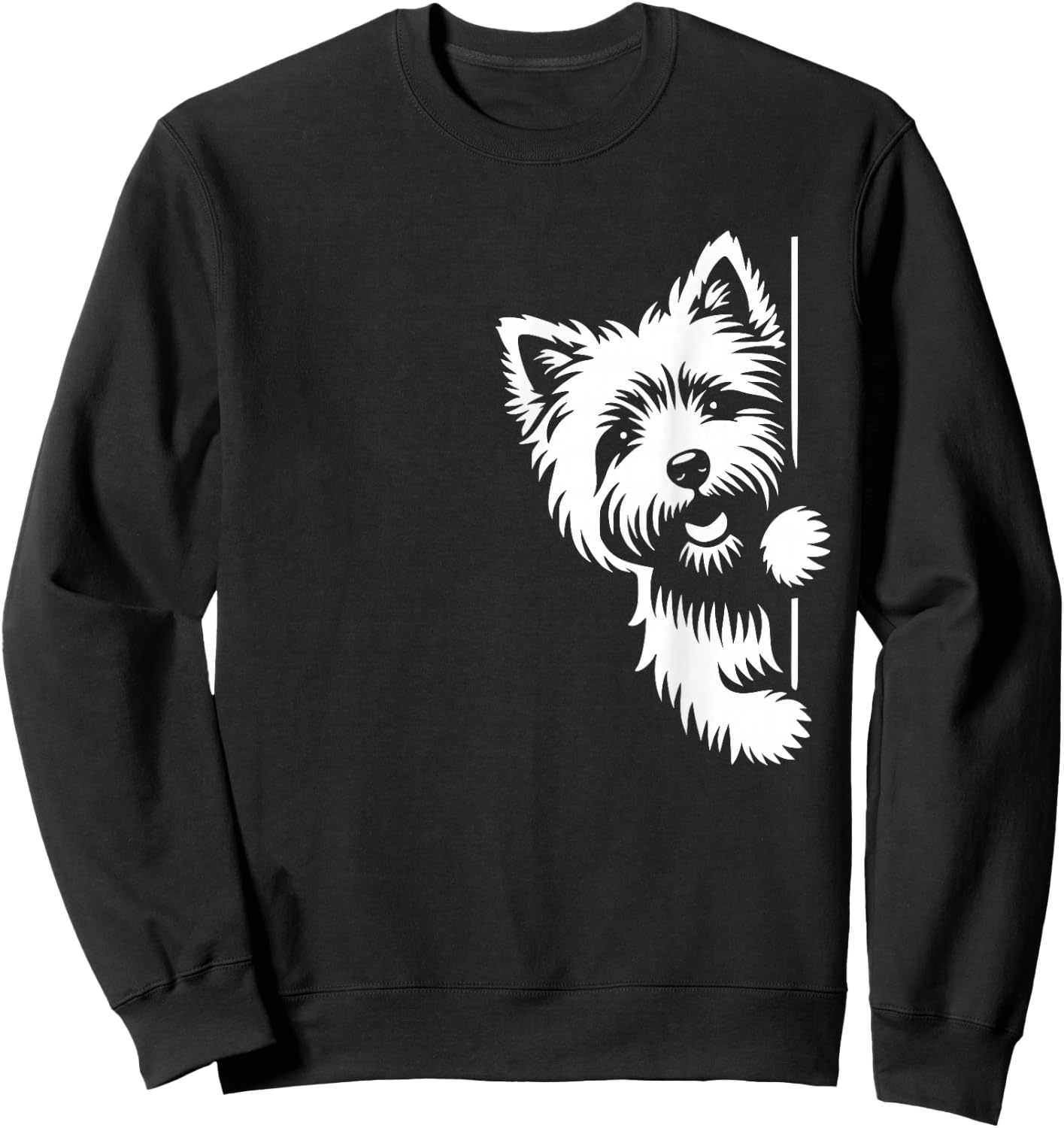 Cute Cairn Terrier Dog Peering Graphic Design Sweatshirt - Sweatshirt | Black