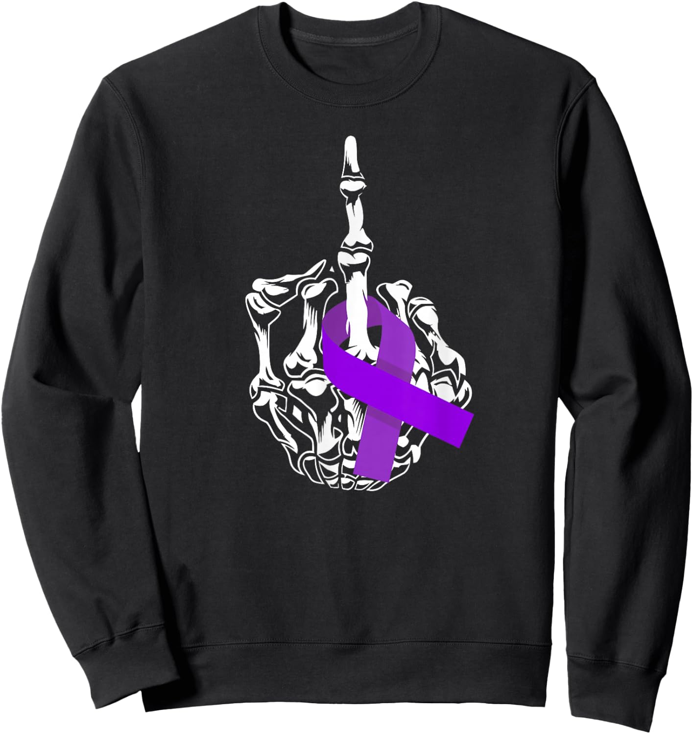 Fuck Pancreatic Cancer Middle Finger Pancreatic Cancer Sweatshirt - Sweatshirt | Black