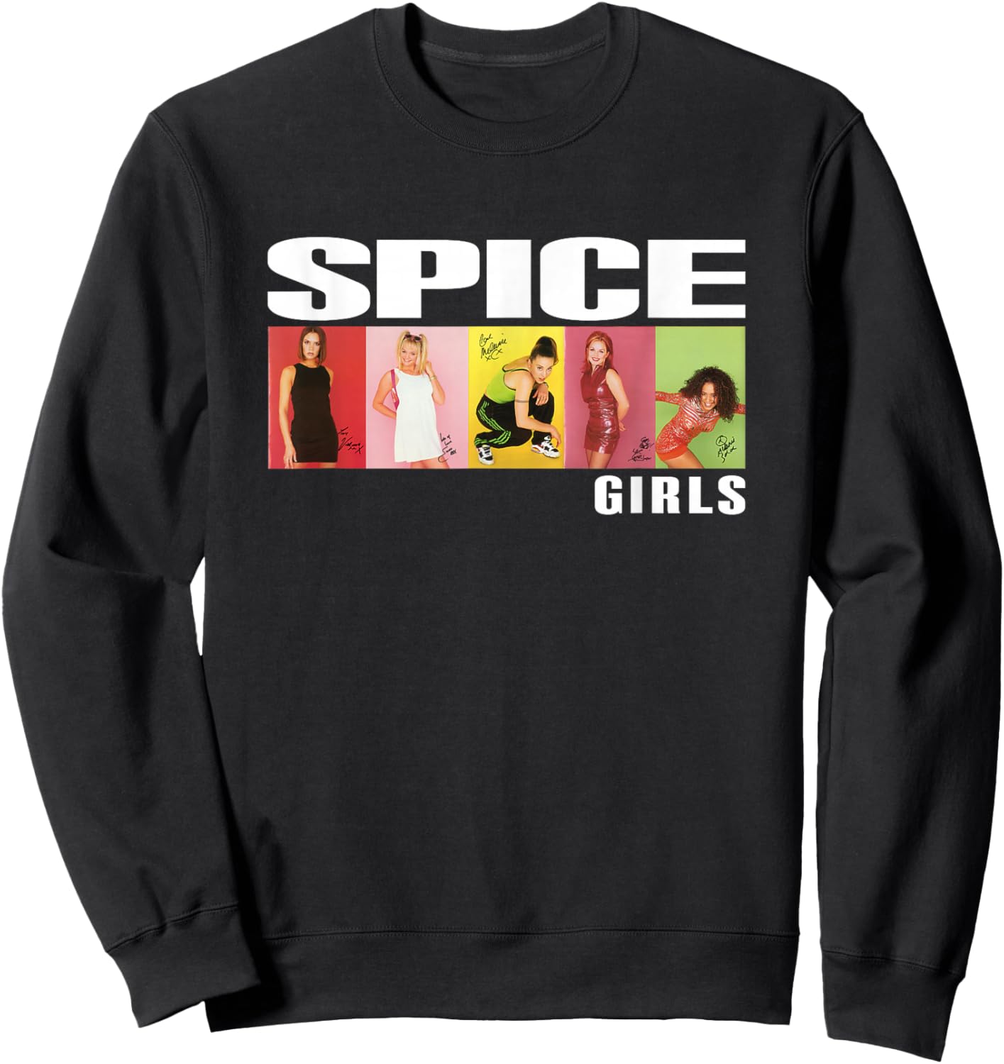 Official Spice Girls Photo Block, Black Sweatshirt - Sweatshirt | Black