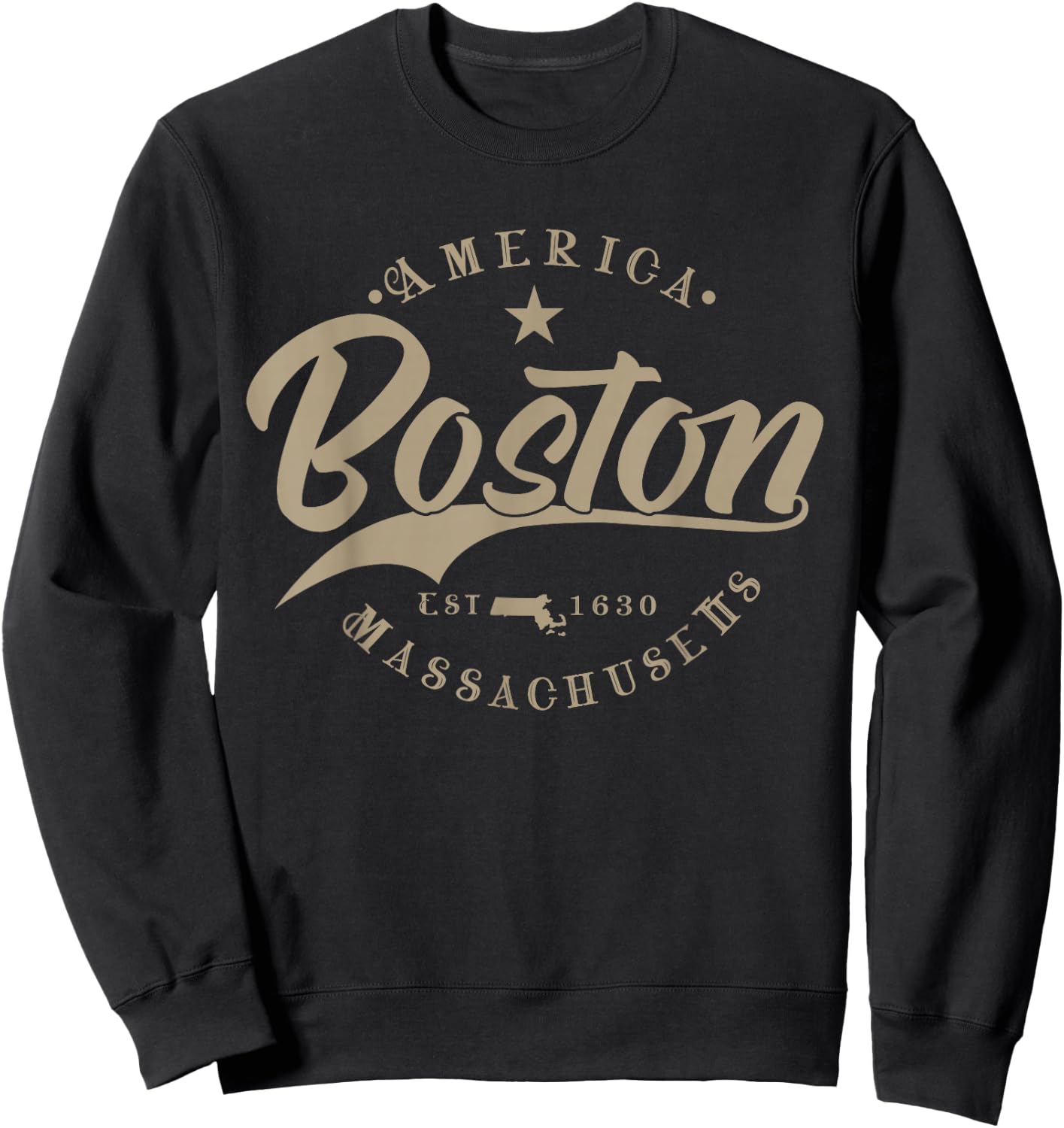 Boston | Massachusetts Sweatshirt - Sweatshirt | Black