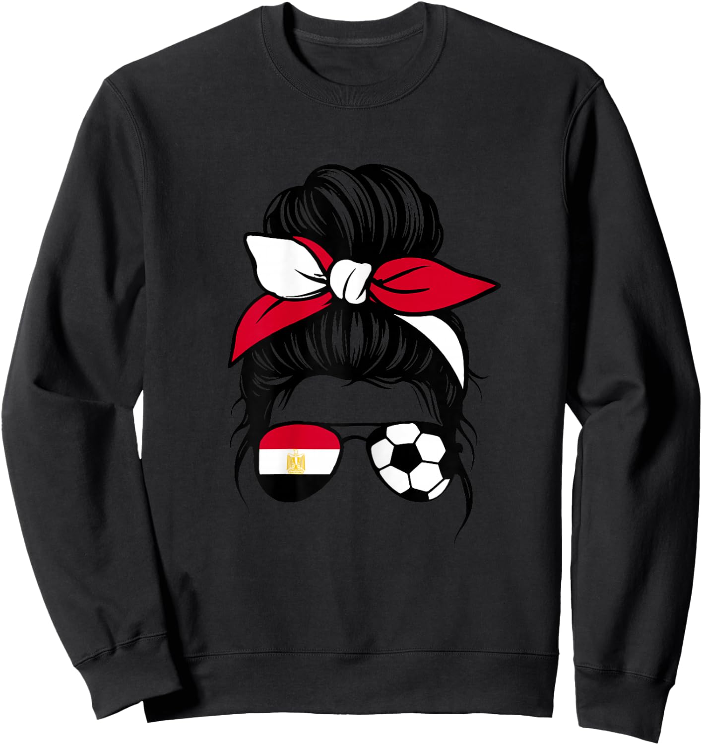 Egypt Flag Women Girls Proud Egyptian Fans Supporters Sweatshirt - Sweatshirt | Black