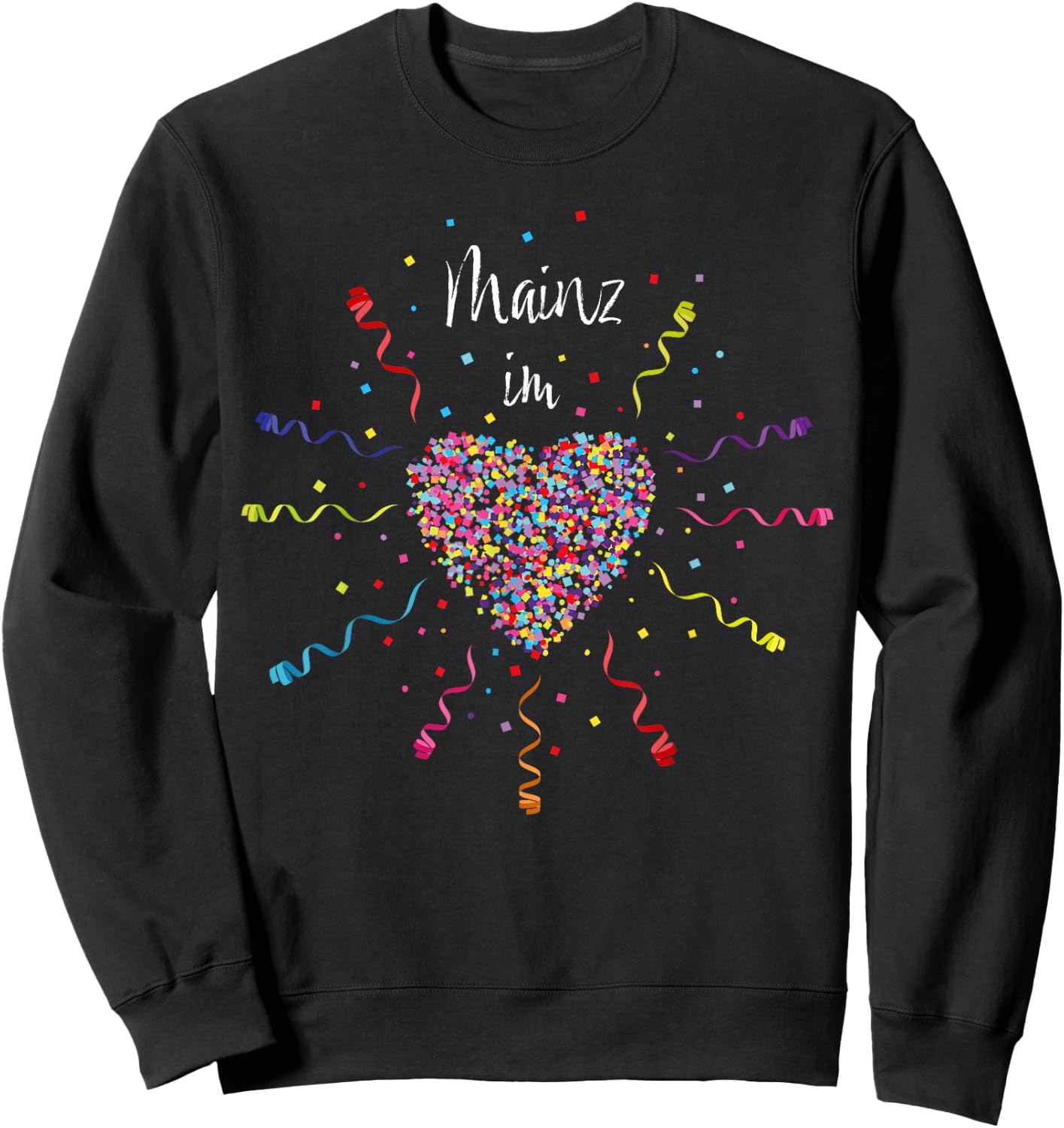 Mainz in the Heart Carnival Fancy Dress Confetti Jeck , black Sweatshirt - Sweatshirt | Black