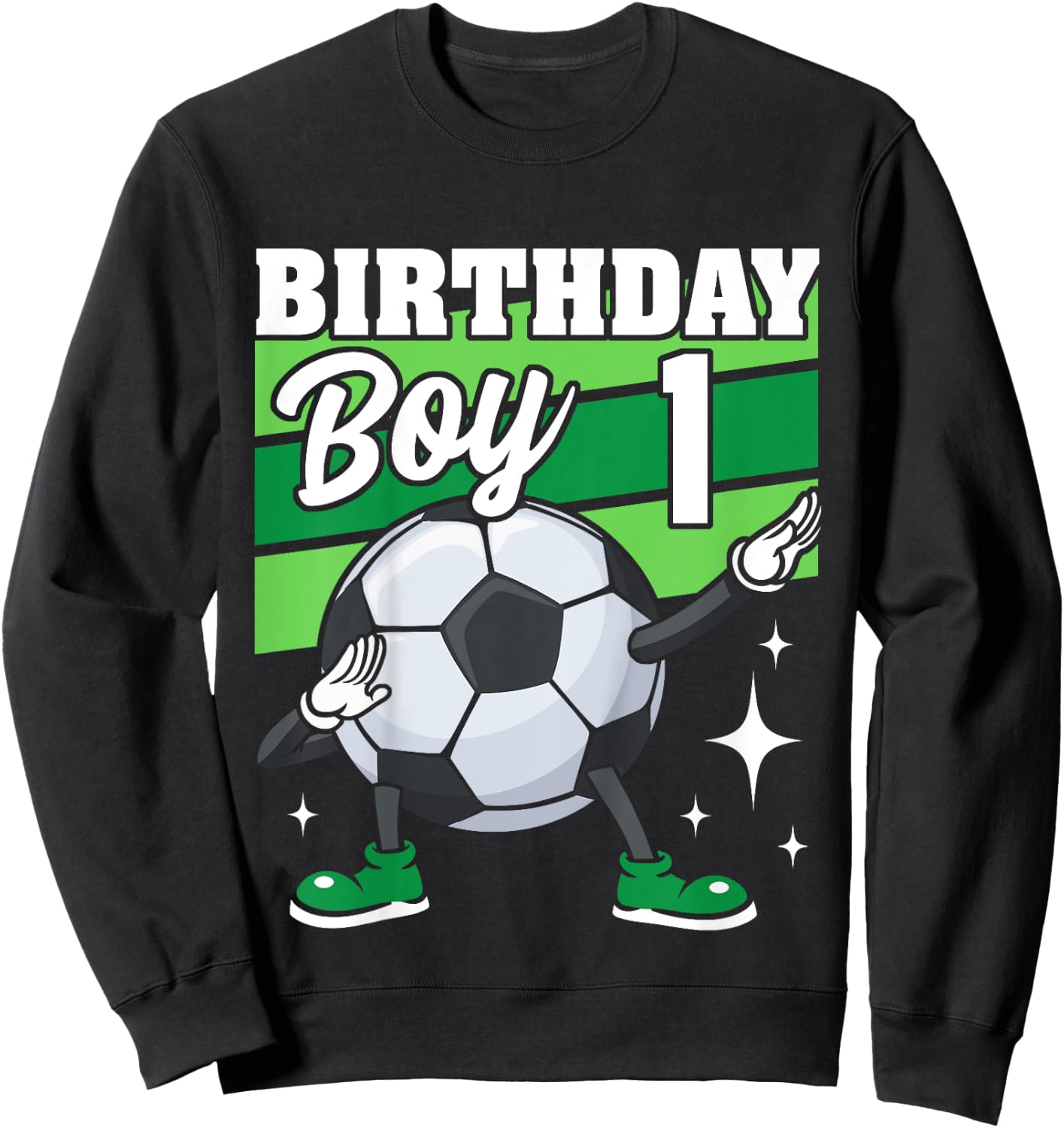 Kids Soccer Birthday Party 1 Year Old Boy 1st Birthday Sweatshirt - Sweatshirt | Black