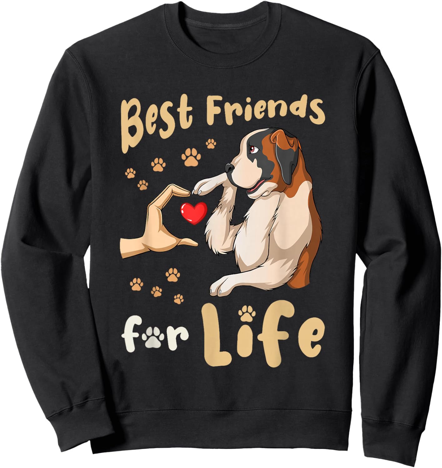 Saint Bernard Dog , black Sweatshirt - Sweatshirt | Black