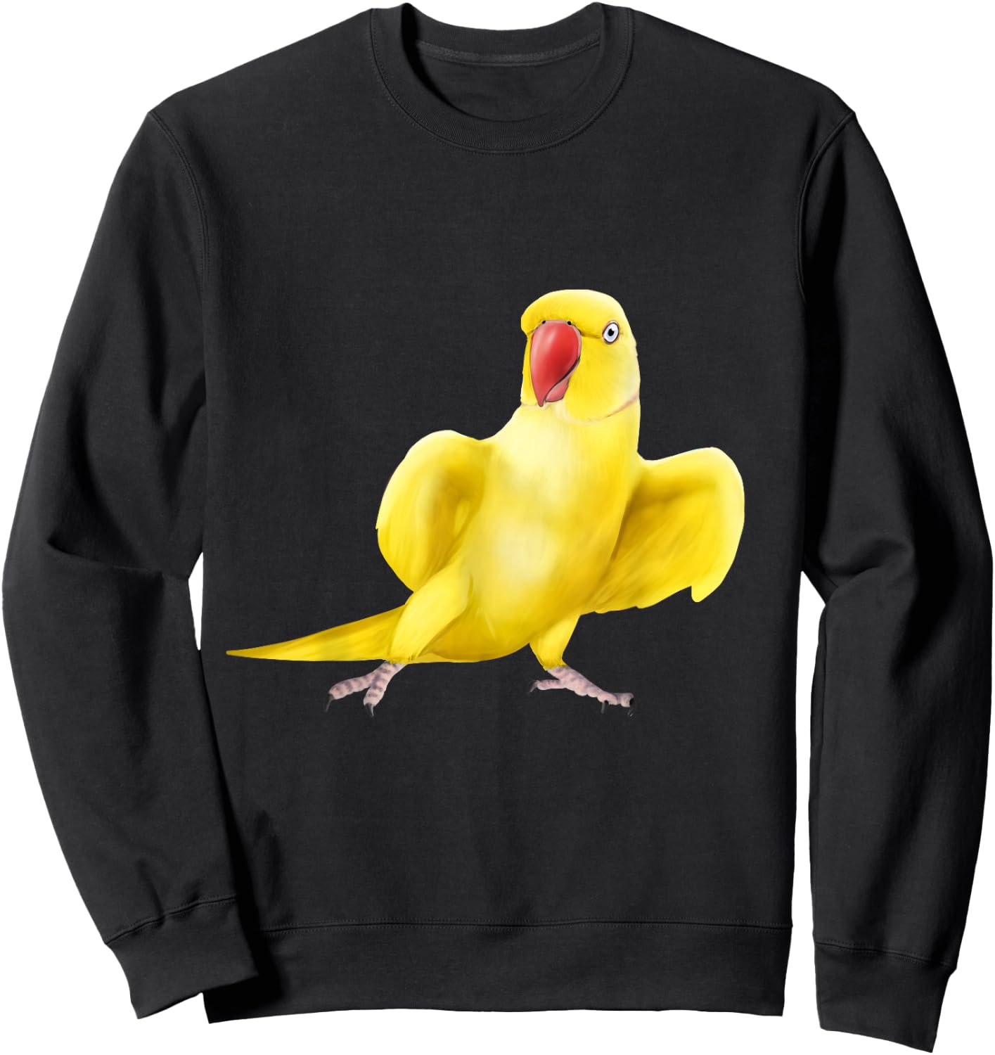 Yellow Indian Ringneck Parrot bird Sweatshirt - Sweatshirt | Black