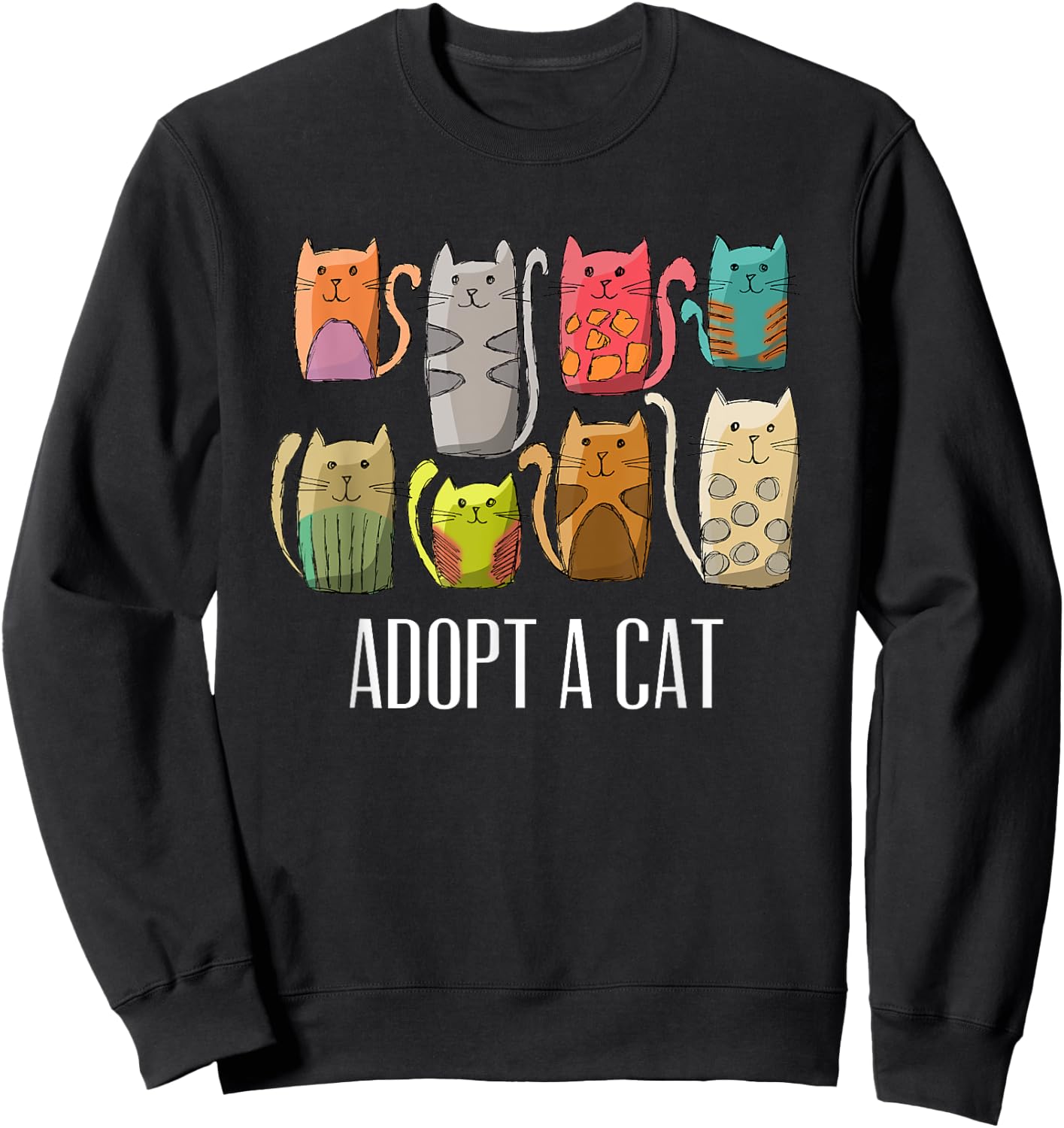 Adopt a Cat Shirt Cat Rescue Cat Adoption Sweatshirt - Sweatshirt | Black