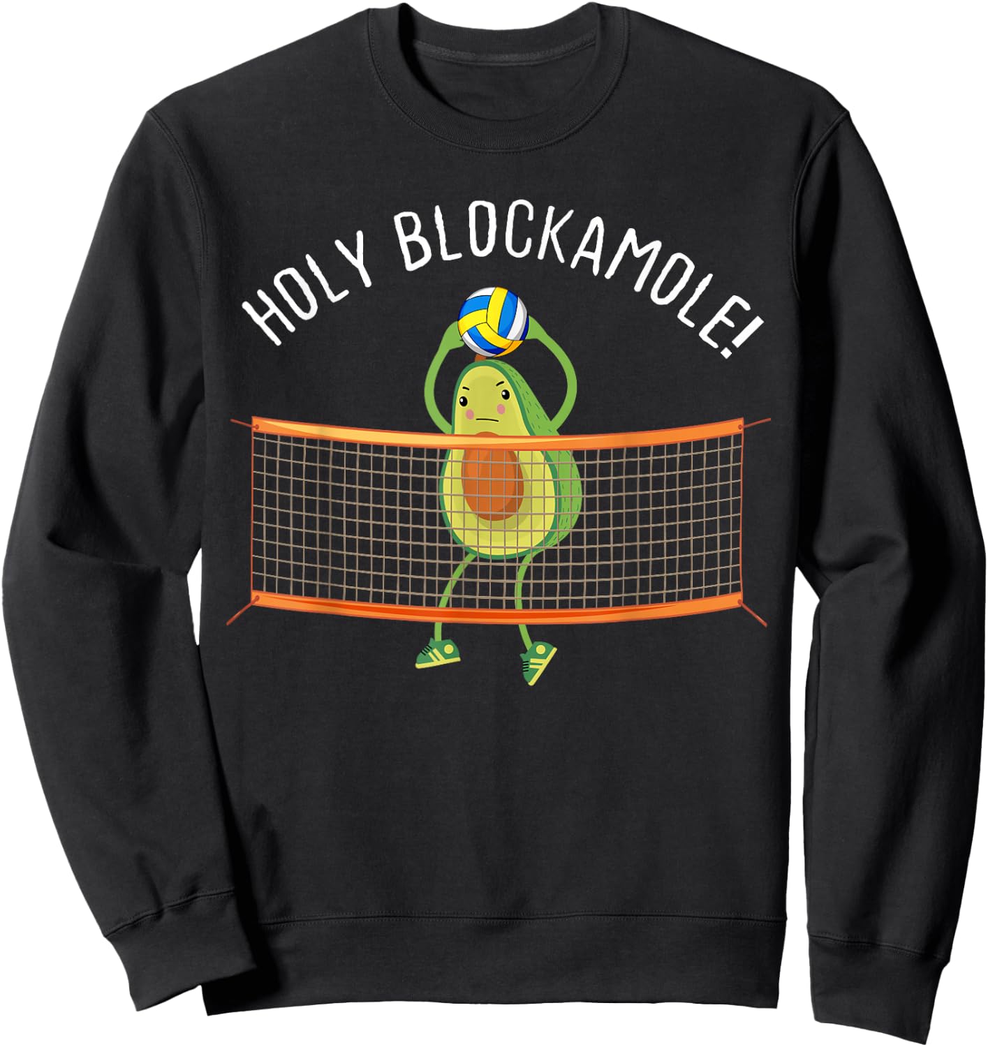 Holy Blockamole Volleyball Cute Funny Small Sweatshirt - Sweatshirt | Black