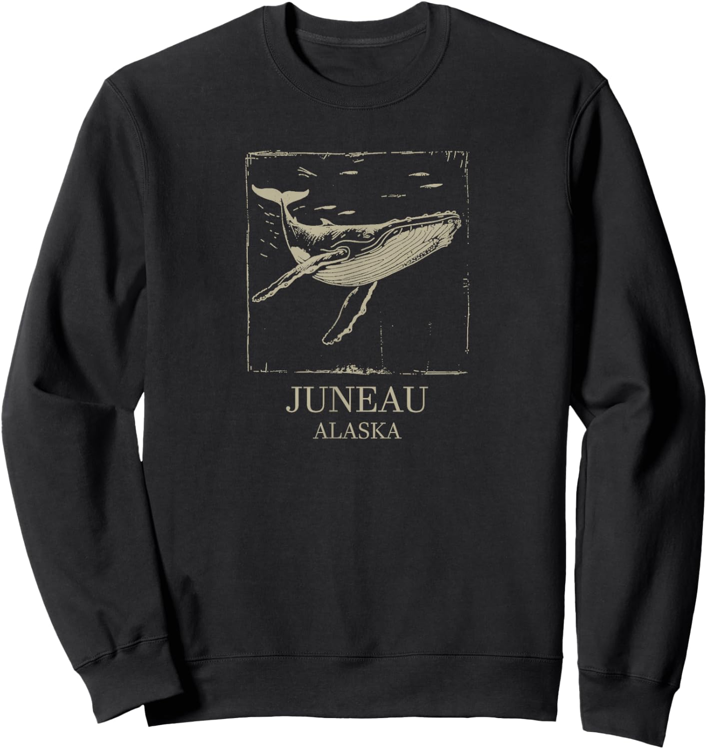 Juneau Alaska Humpback Whale Sweatshirt - Sweatshirt | Black
