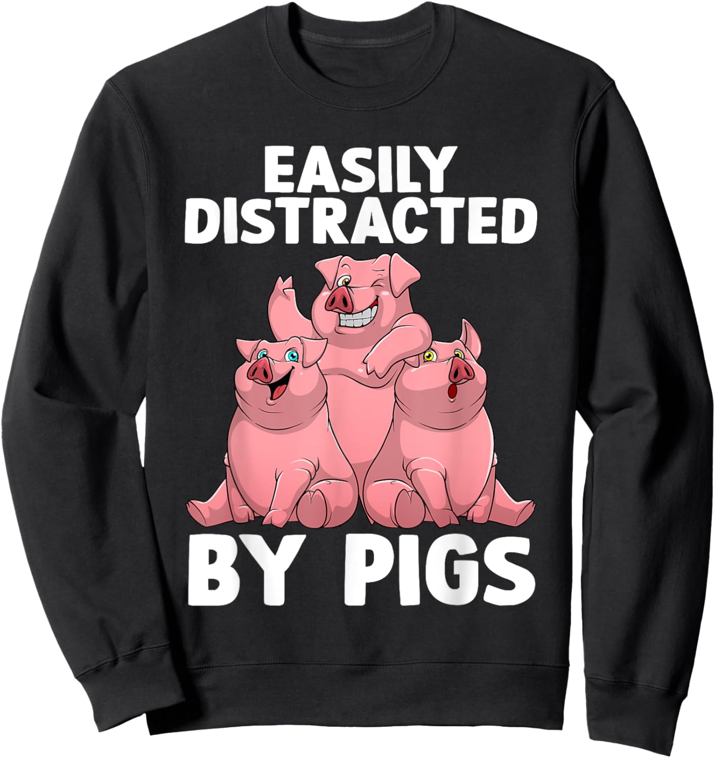 Funny Pig Design Women Kids Farm Animal Pig Lovers Sweatshirt - Sweatshirt | Black