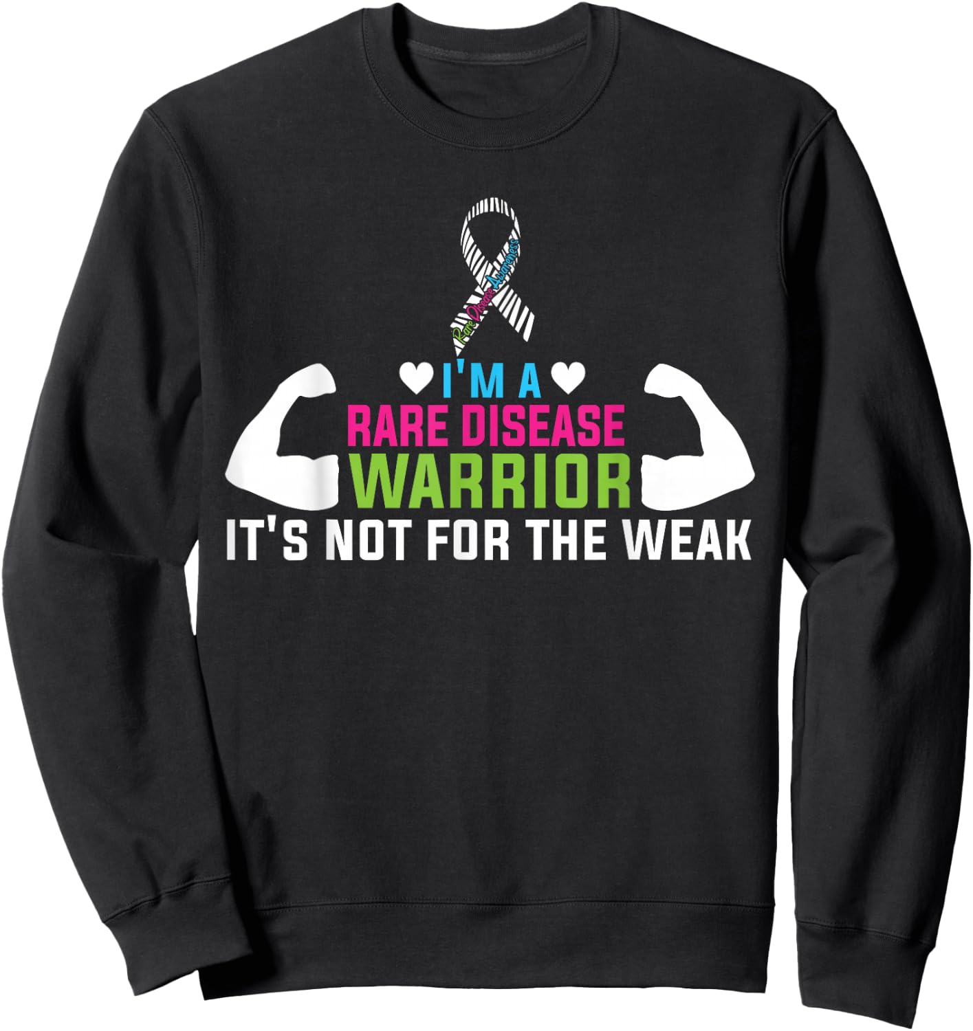 Rare Disease Awareness Day 2026 Rare Genes Zebra Ribbon Sweatshirt - Sweatshirt | Black