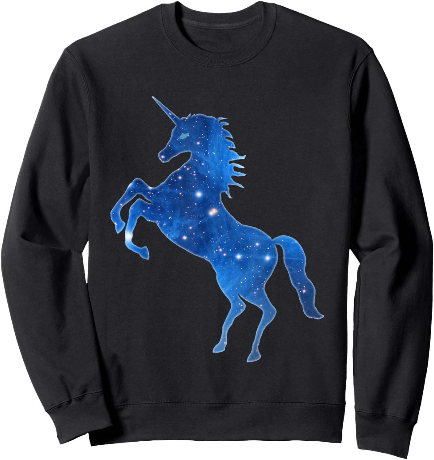 Mythical Beasts Einhorn in Dunkelblauem Plejaden Sternbild , Damen, -Kinder & -Erwachsene, Kurzarm, Klein, Blue, EU S, Klassisch, Polyester Sweatshirt - Sweatshirt | Black