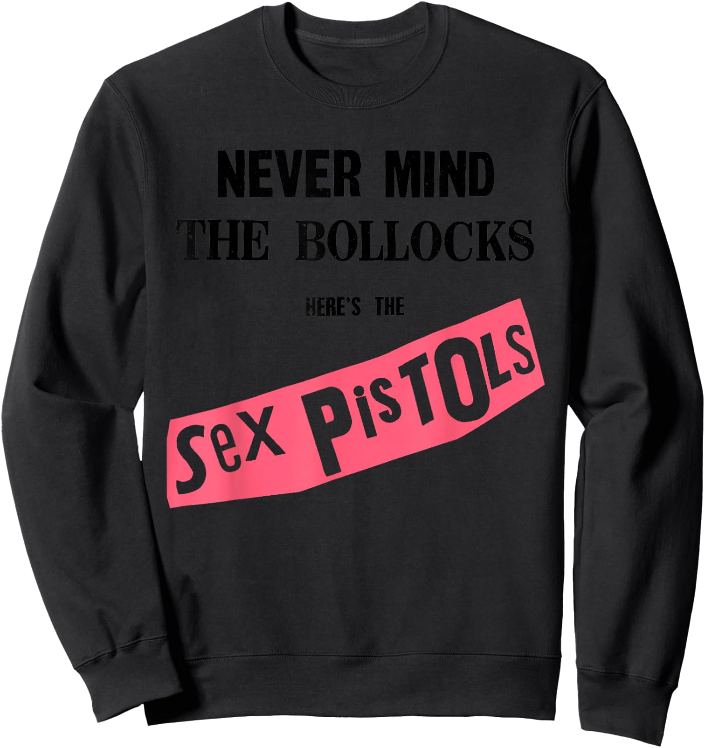 Sex Pistols Official Never Mind The Bollocks Pink Sweatshirt - Sweatshirt | Black