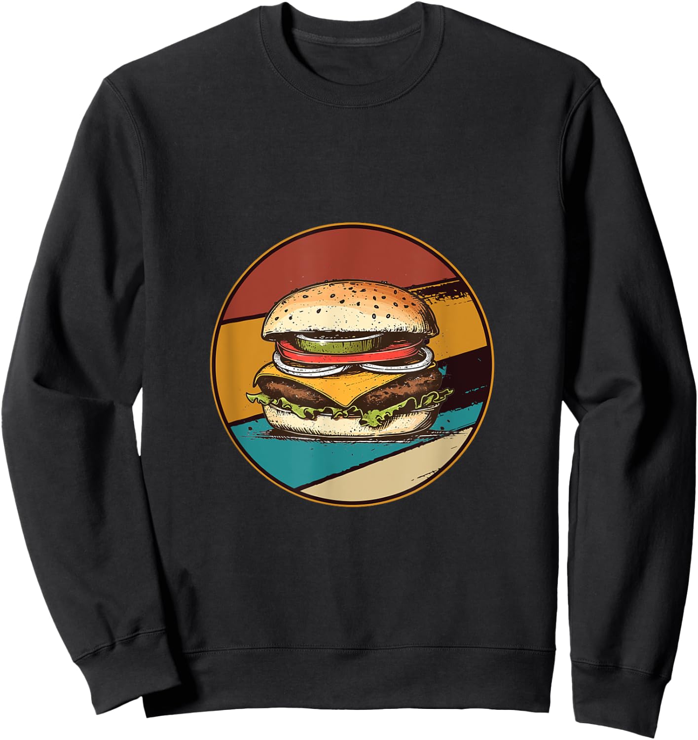 Retro Hamburger Sweatshirt - Sweatshirt | Black