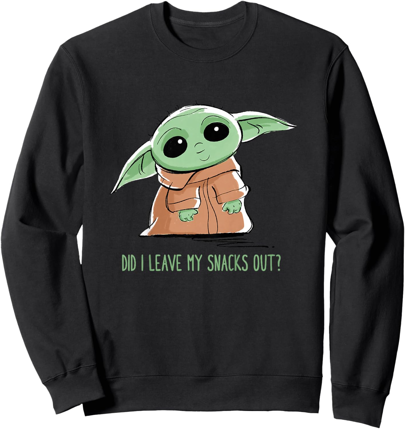 Kids The Mandalorian Grogu Snacks Meme Sweatshirt - Sweatshirt | Black