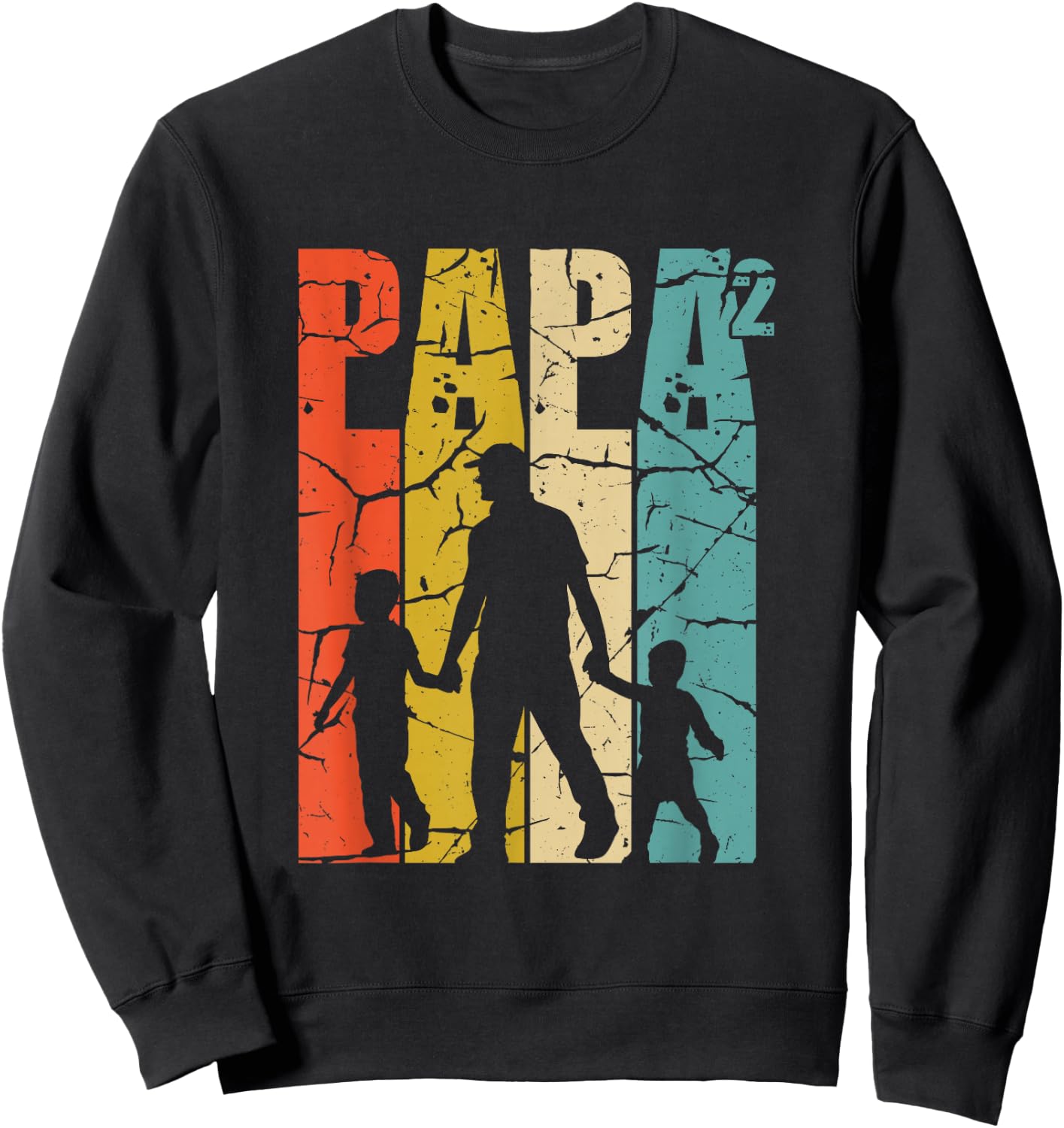Men's with German Text "Papa 2 Söhne Dad hoch 2 zweifach Vater ZwillingPAPa", black, s Sweatshirt - Sweatshirt | Black