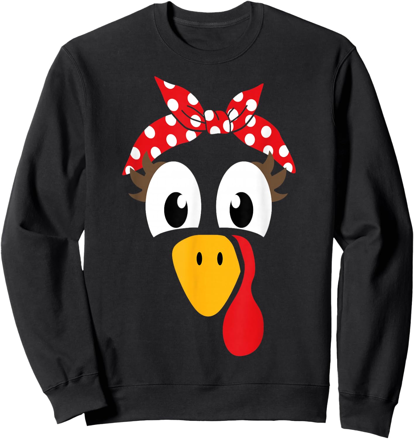 Female turkey with headband for thanksgiving girls women Sweatshirt - Sweatshirt | Black