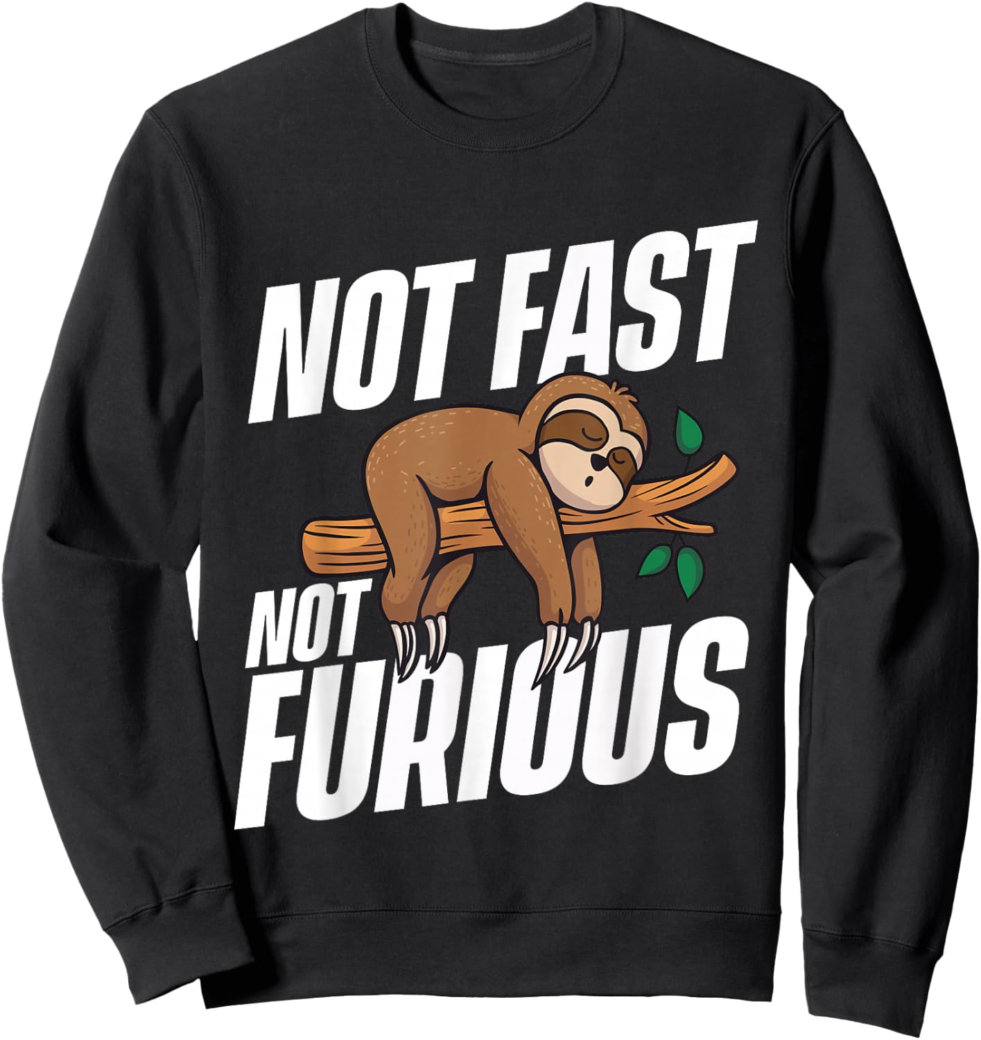 Not Fast Not Furious - Sleeping Sloth Zookeeper Animal Lover Sweatshirt - Sweatshirt | Black