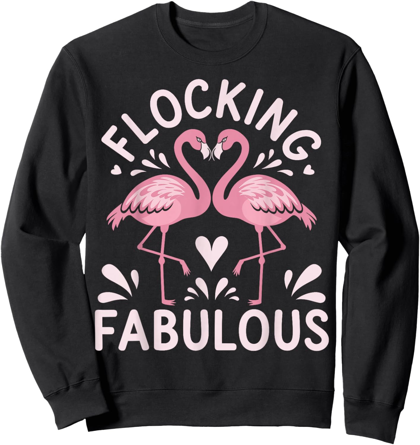 Flocking Fabulous Flamingo Sweatshirt - Sweatshirt | Black