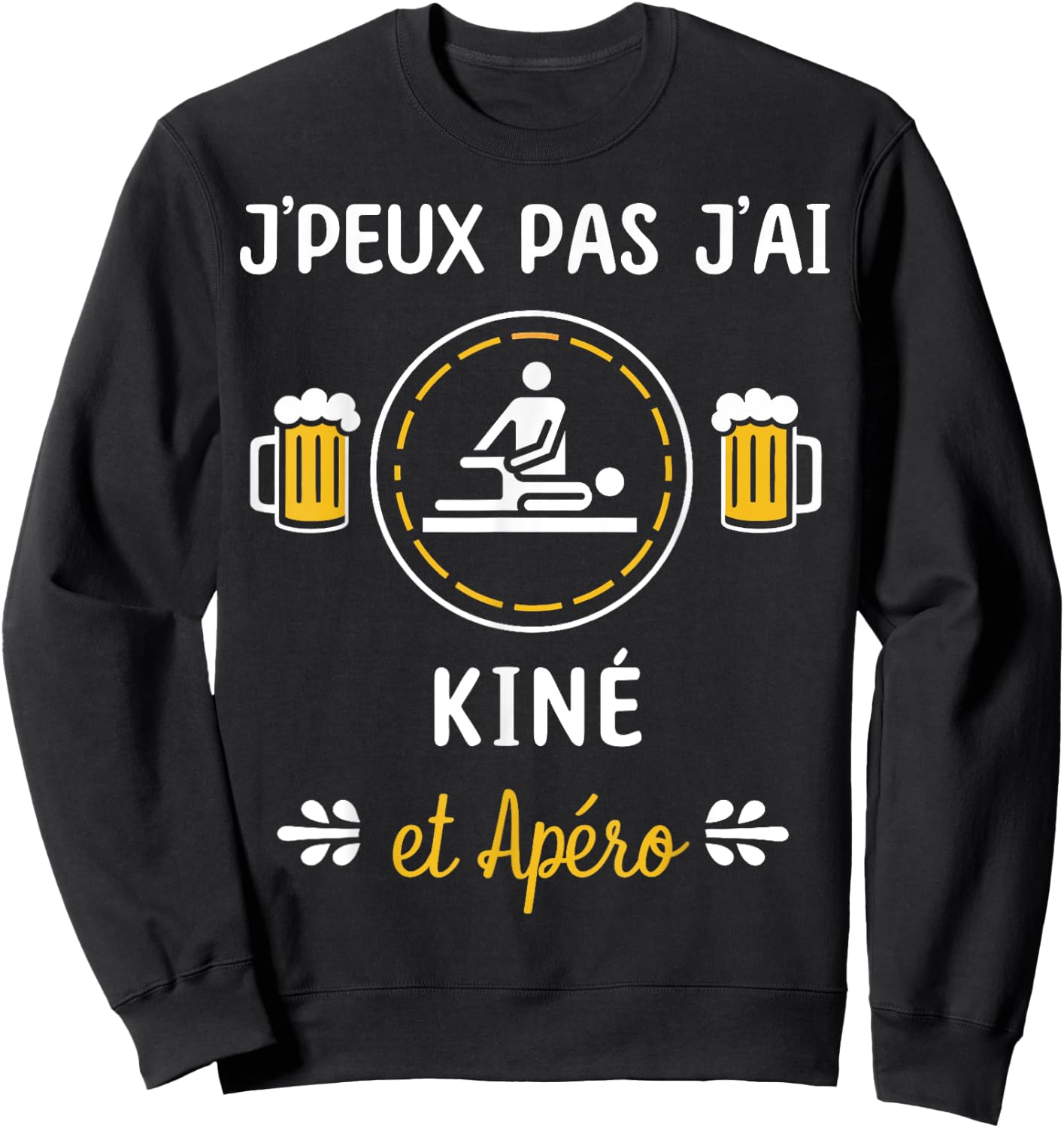 Je peux pas j'ai Kiné , Black, S Sweatshirt - Sweatshirt | Black