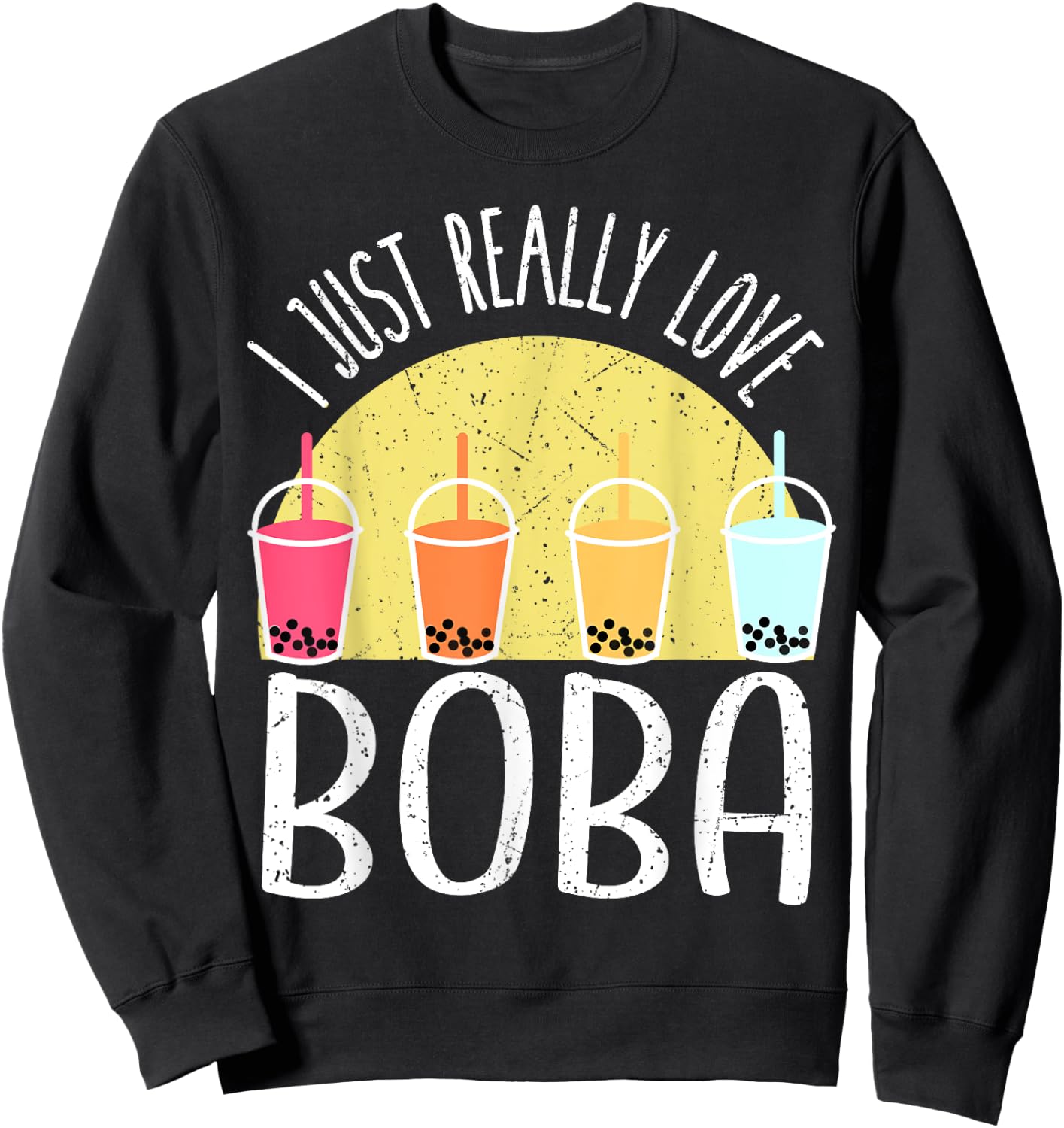 I Just Really Love Boba Japanese Kawaii Anime KIDS Gifts Sweatshirt - Sweatshirt | Black