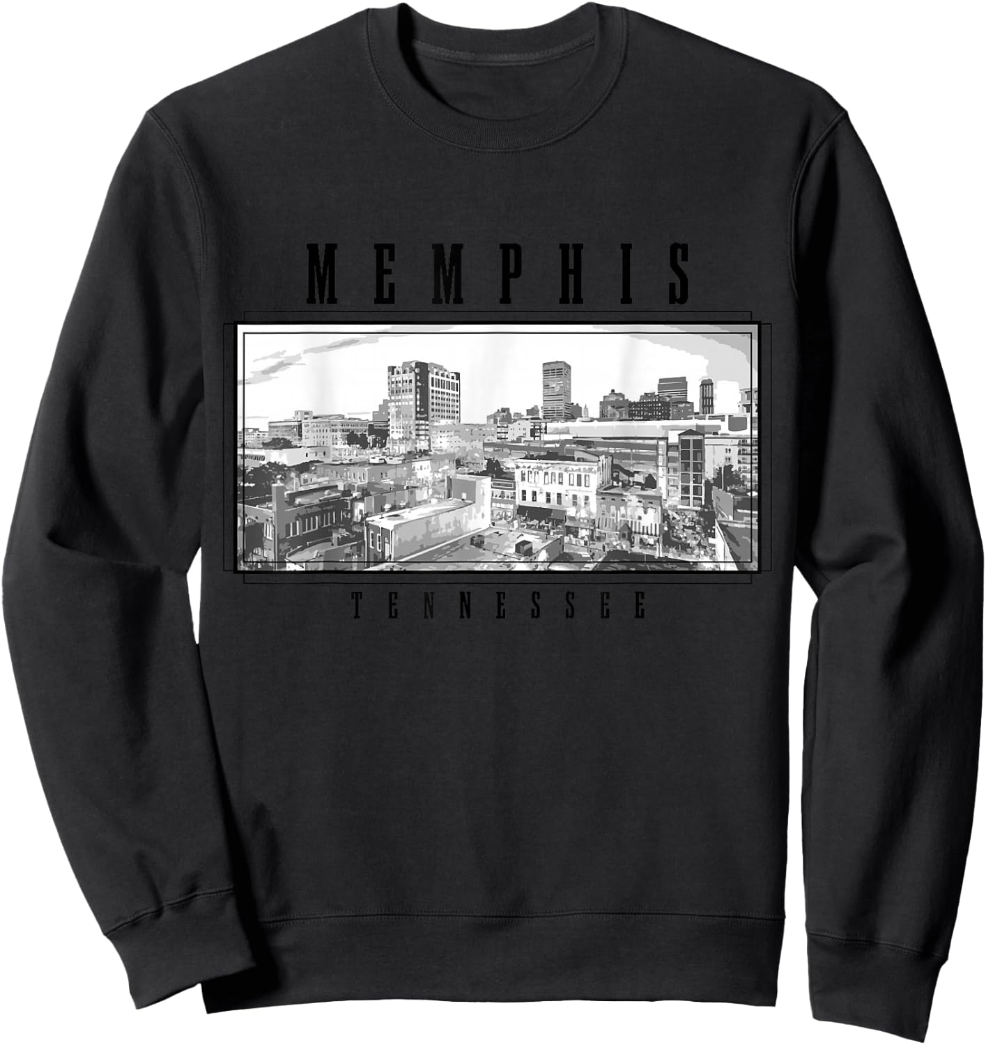 Memphis Tennessee Vintage Skyline Sweatshirt - Sweatshirt | Black
