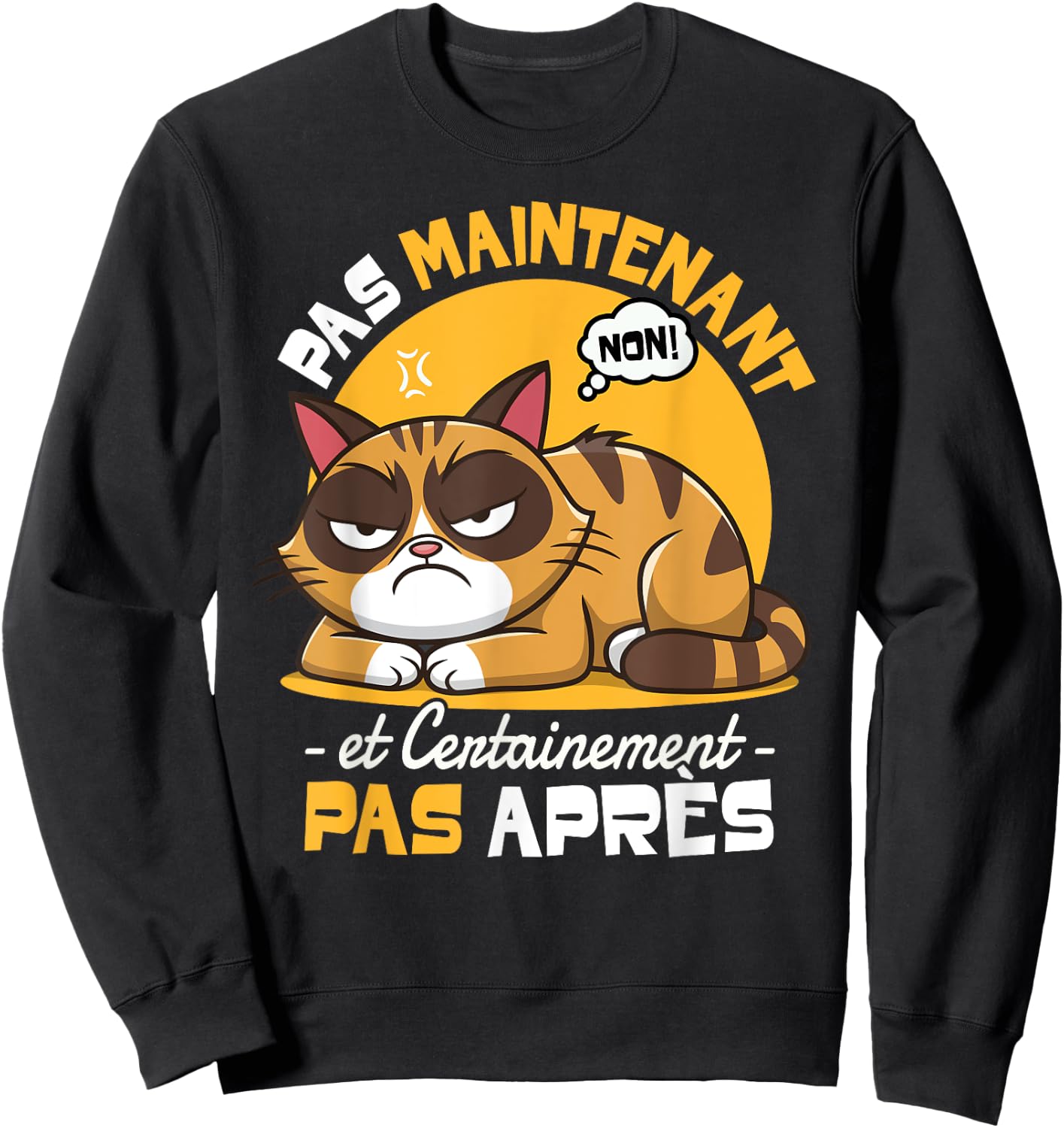 Cat Child Boy Girl No No Now Flemme , Black, S Sweatshirt - Sweatshirt | Black