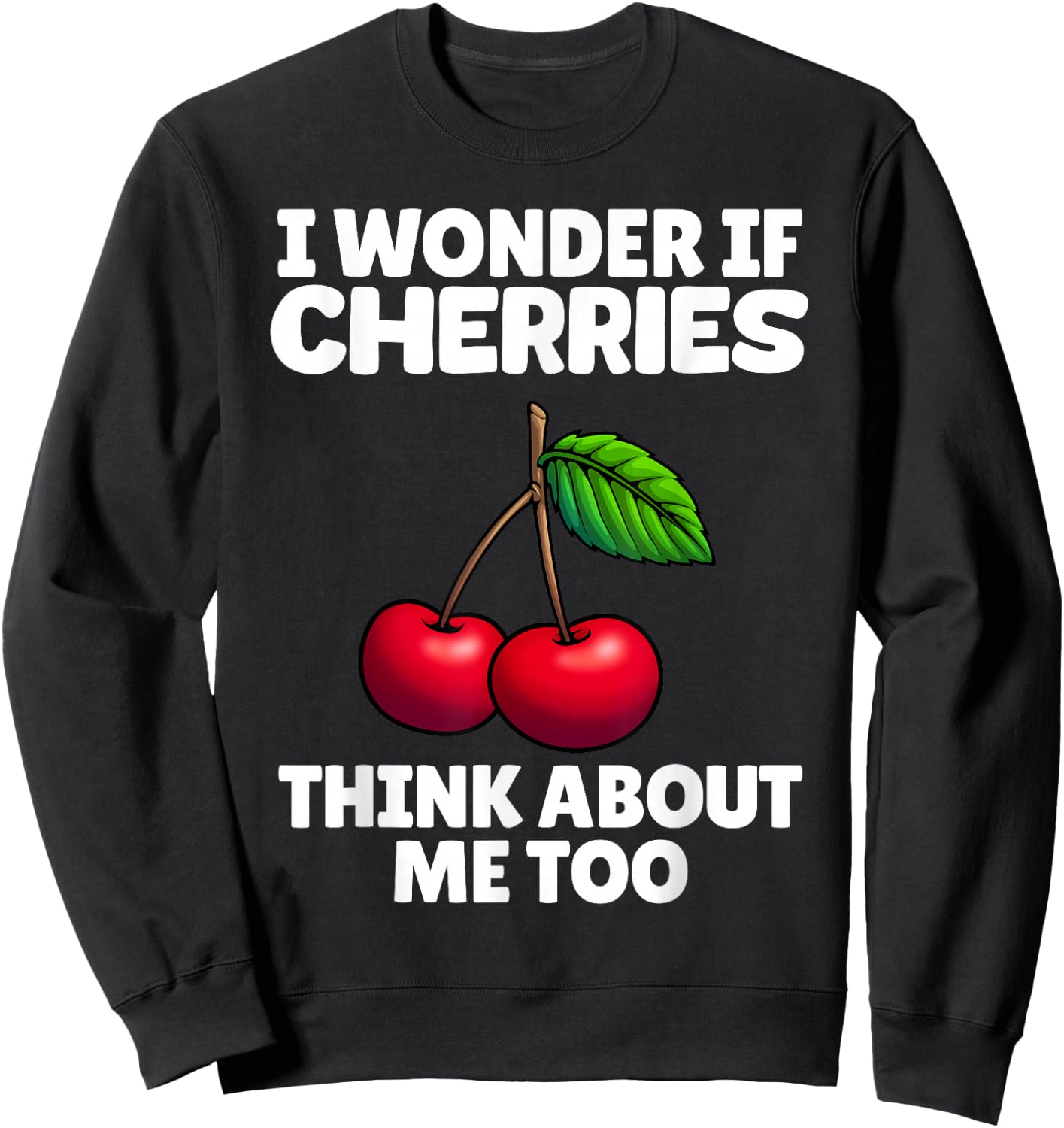 Cherry Graphic Women Kids Cherry Print Cherry Lover Sweatshirt - Sweatshirt | Black