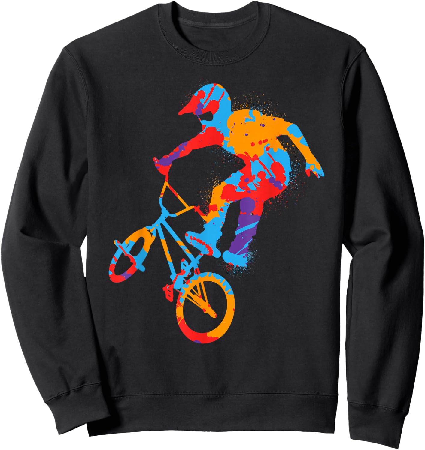 BMX Colourful Stunts Bike Tricks Boys Bicycle BMX Children's , black Sweatshirt - Sweatshirt | Black